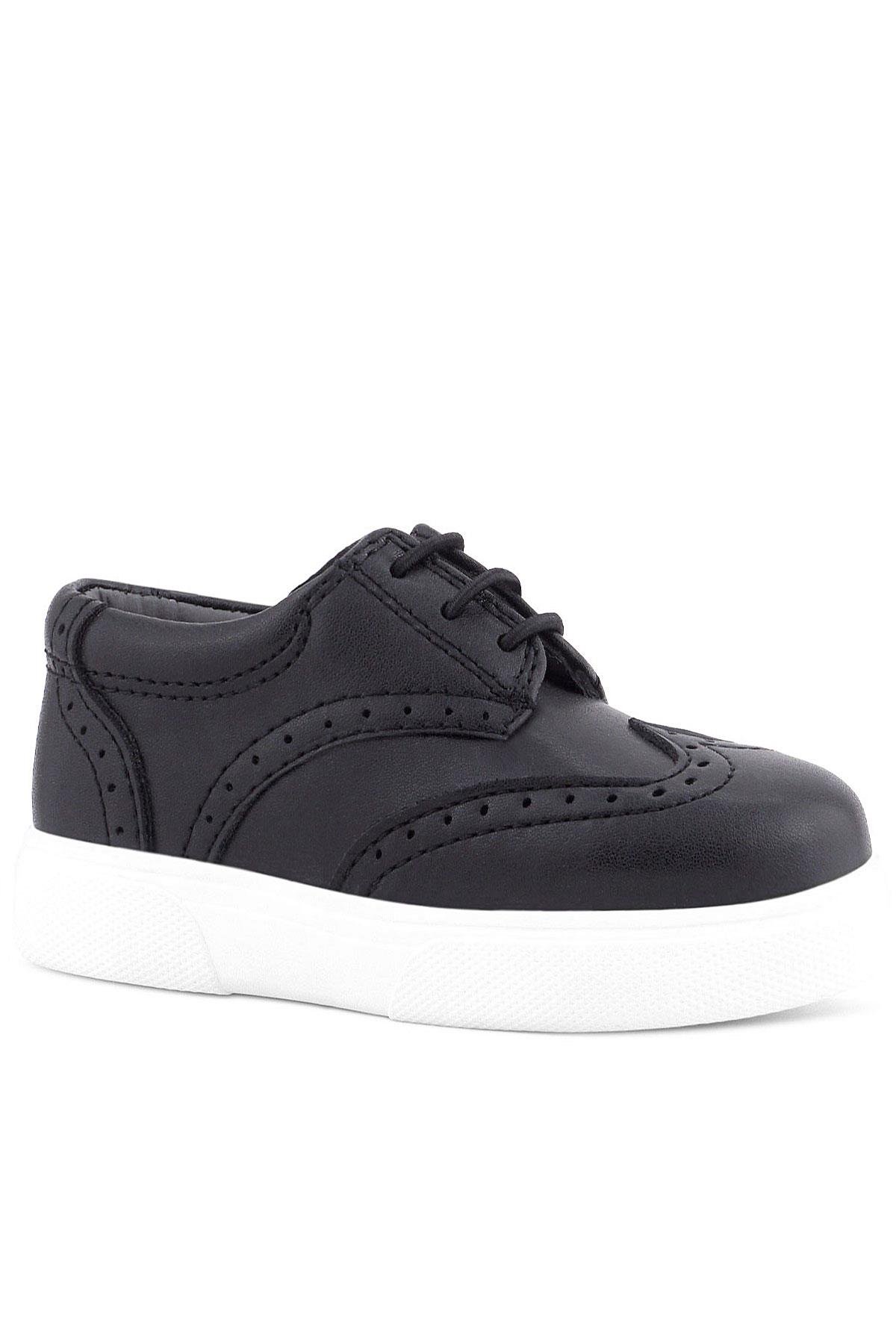 Rakerplus Siyah Beyaz Taban Oxford Çocuk Klasik Ayakkabı