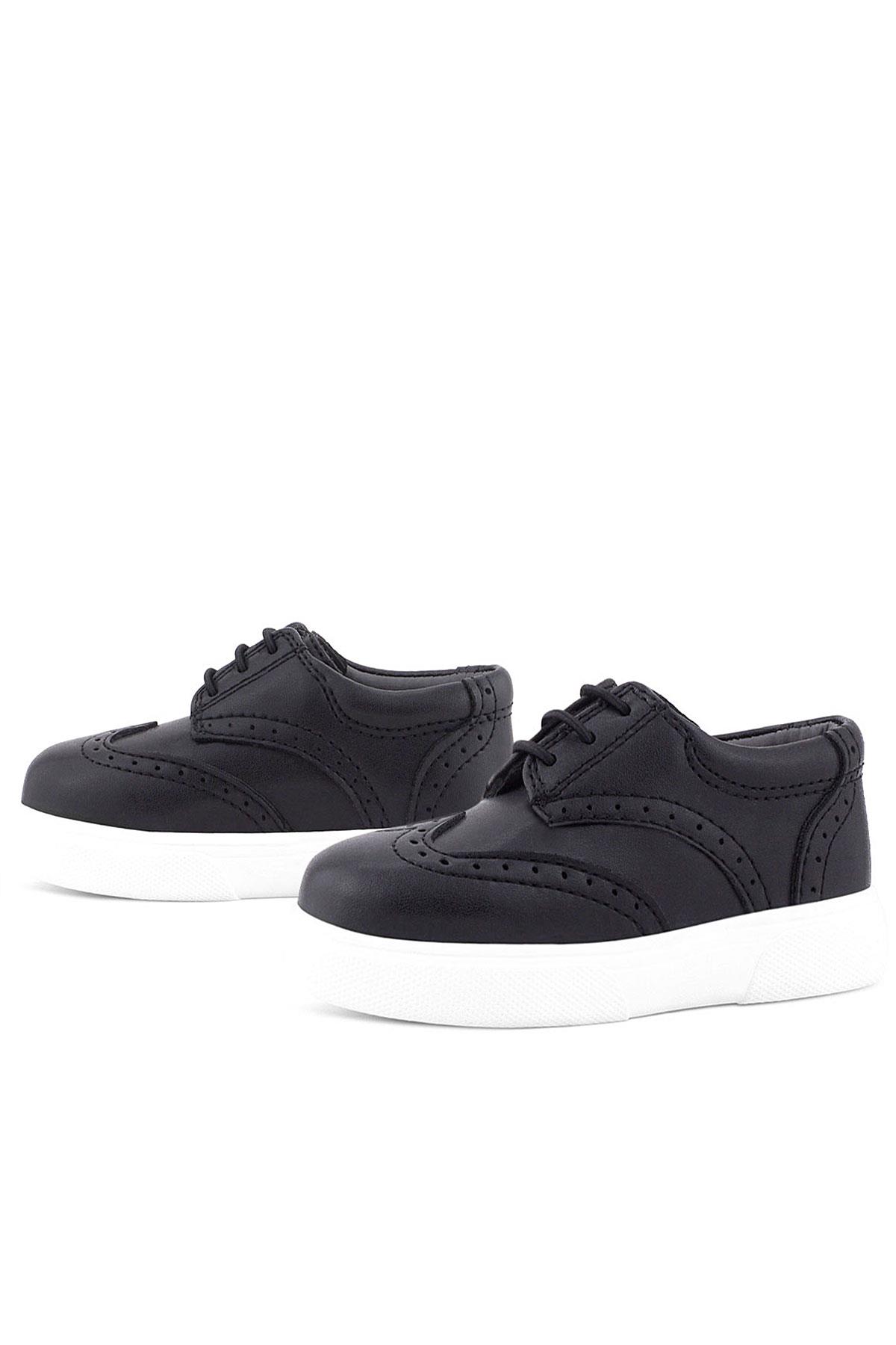 Rakerplus Siyah Beyaz Taban Oxford Çocuk Klasik Ayakkabı