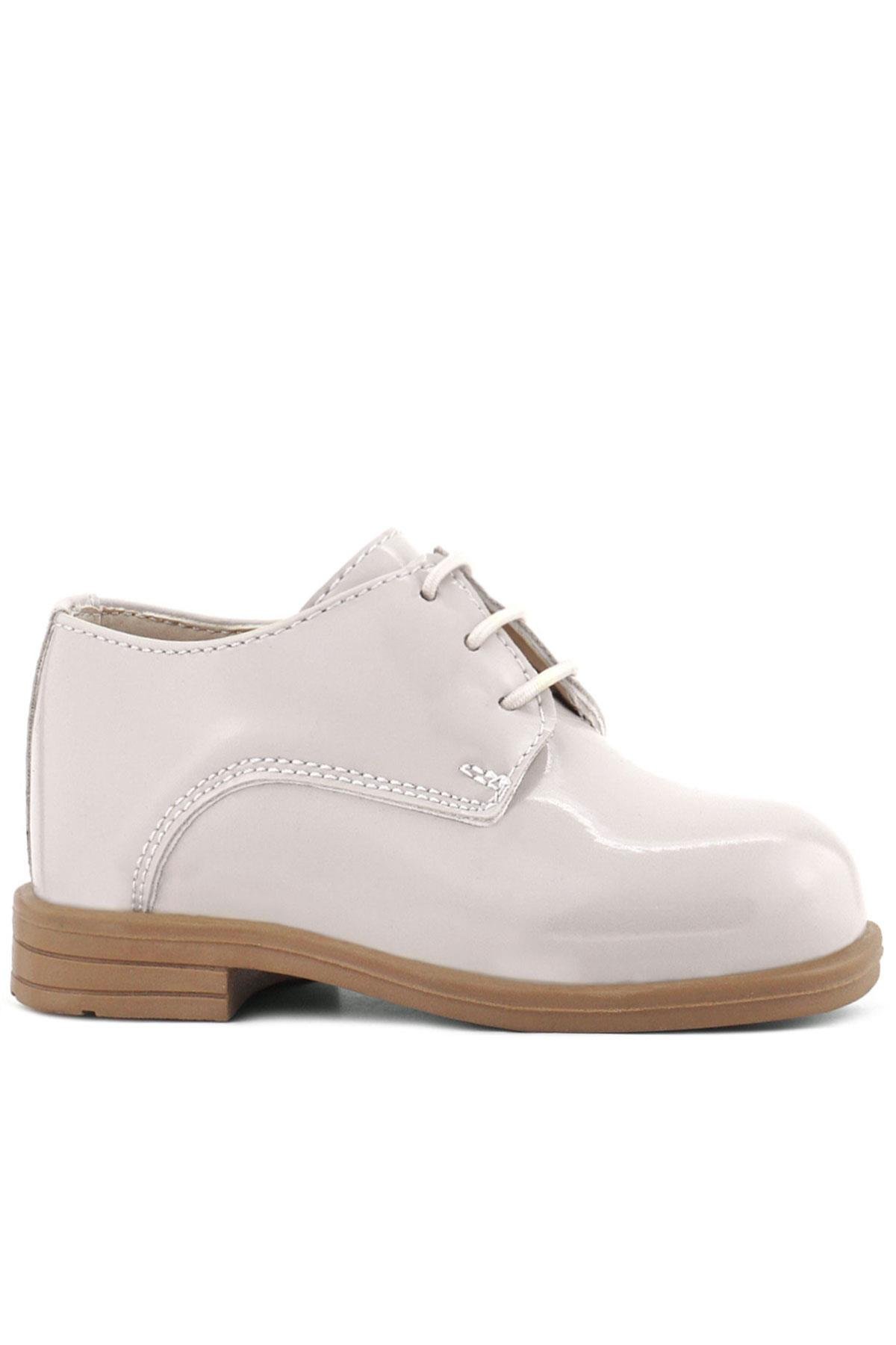 Rakerplus Krem Rugan Bağcıklı Oxford Çocuk Okul Ayakkabısı