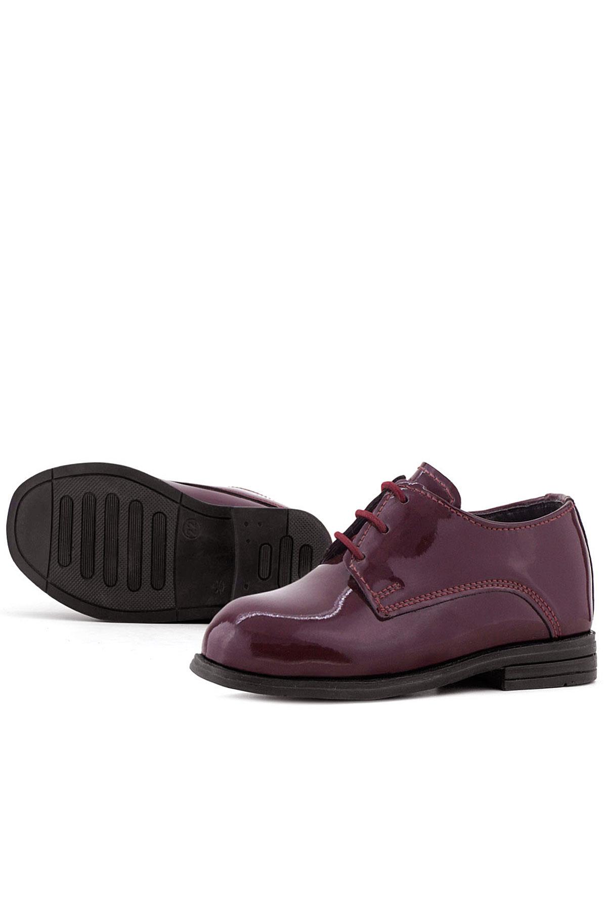 Rakerplus Bordo Rugan Bağcıklı Oxford Çocuk Okul Ayakkabısı