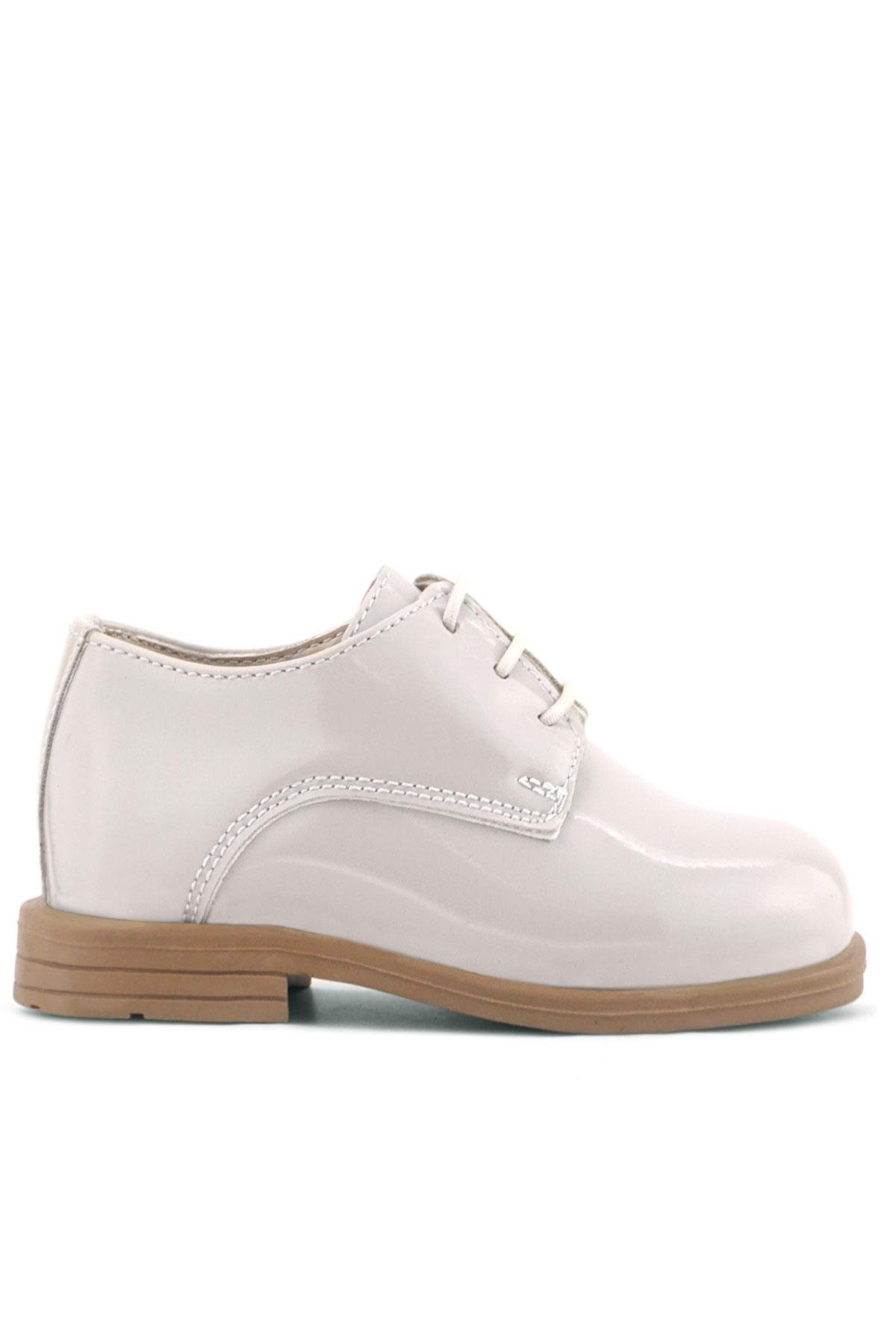 Rakerplus Krem Rugan Bağcıklı Oxford Çocuk Okul Ayakkabısı