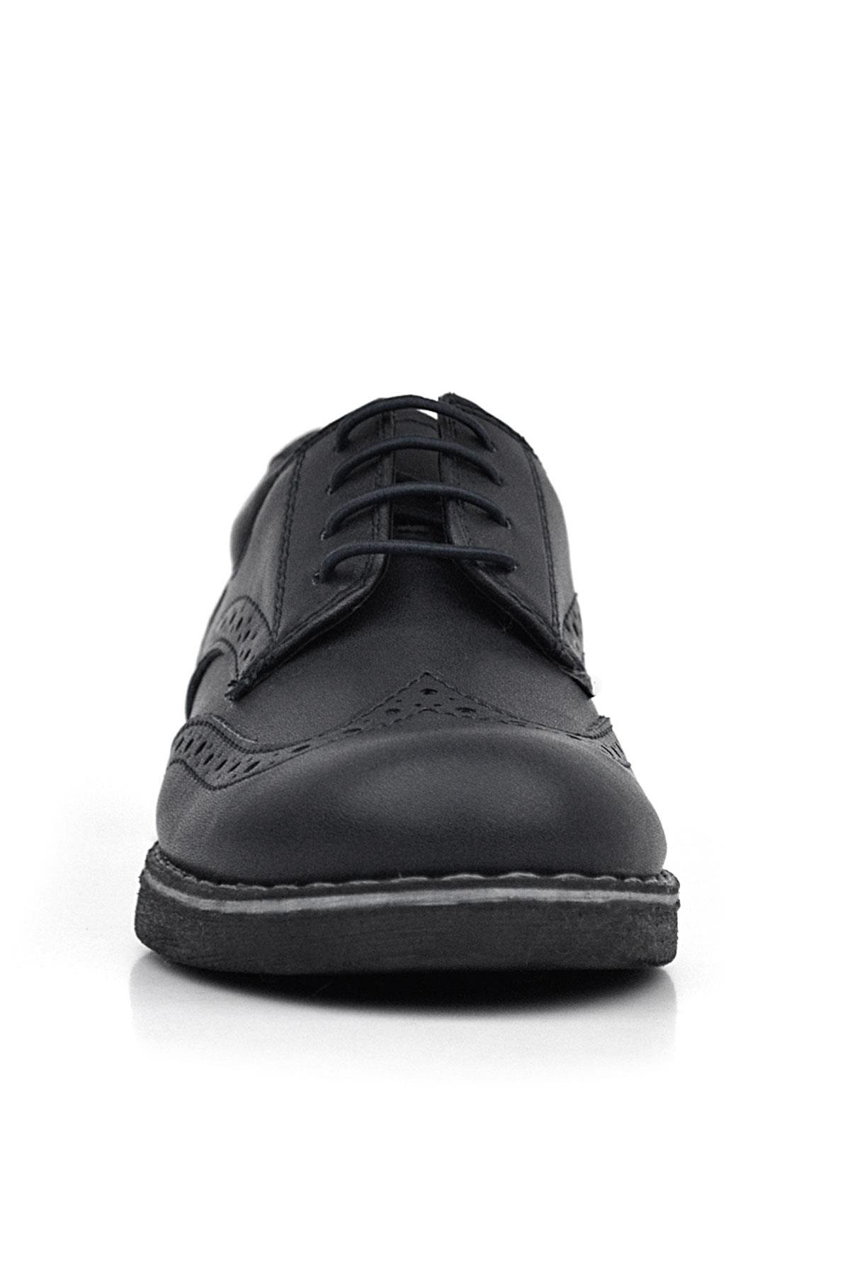 Rakerplus Hidra Siyah Mat Bağcıklı Klasik Erkek Çocuk Ayakkabı