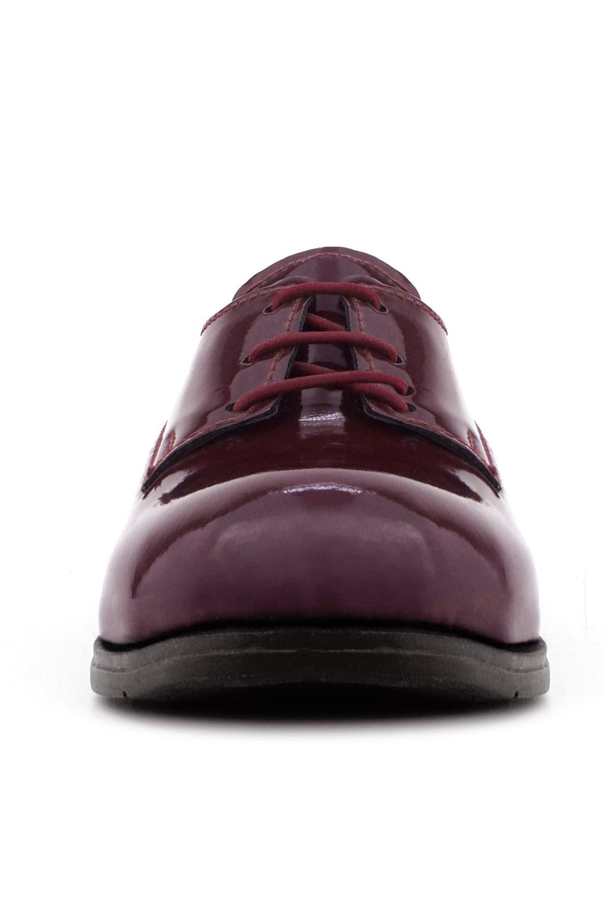 Rakerplus Bordo Rugan Bağcıklı Oxford Çocuk Okul Ayakkabısı