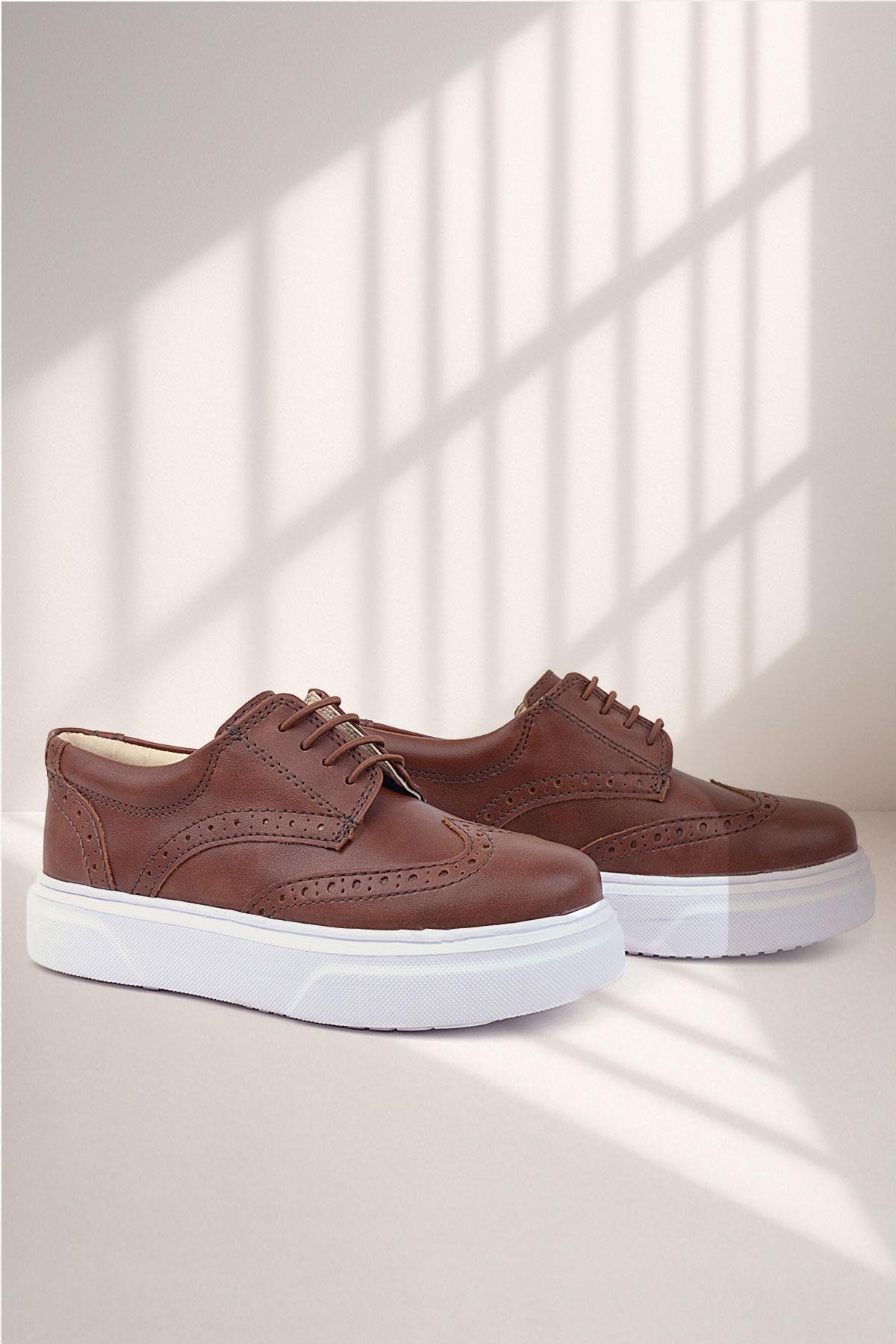 Rakerplus Tabac White Sole Oxford Boys Classic Shoes