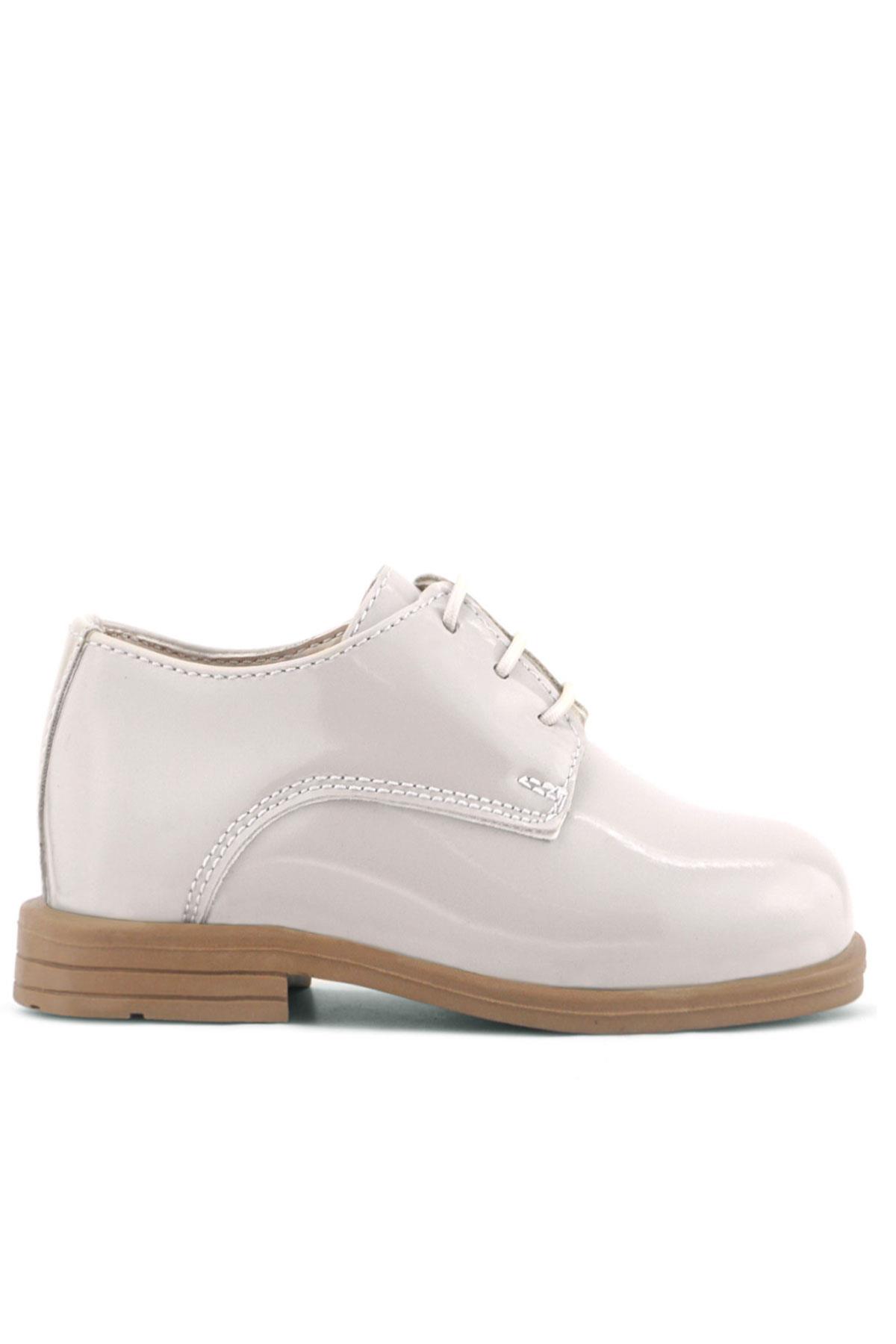 Rakerplus Krem Rugan Bağcıklı Oxford Çocuk Okul Ayakkabısı