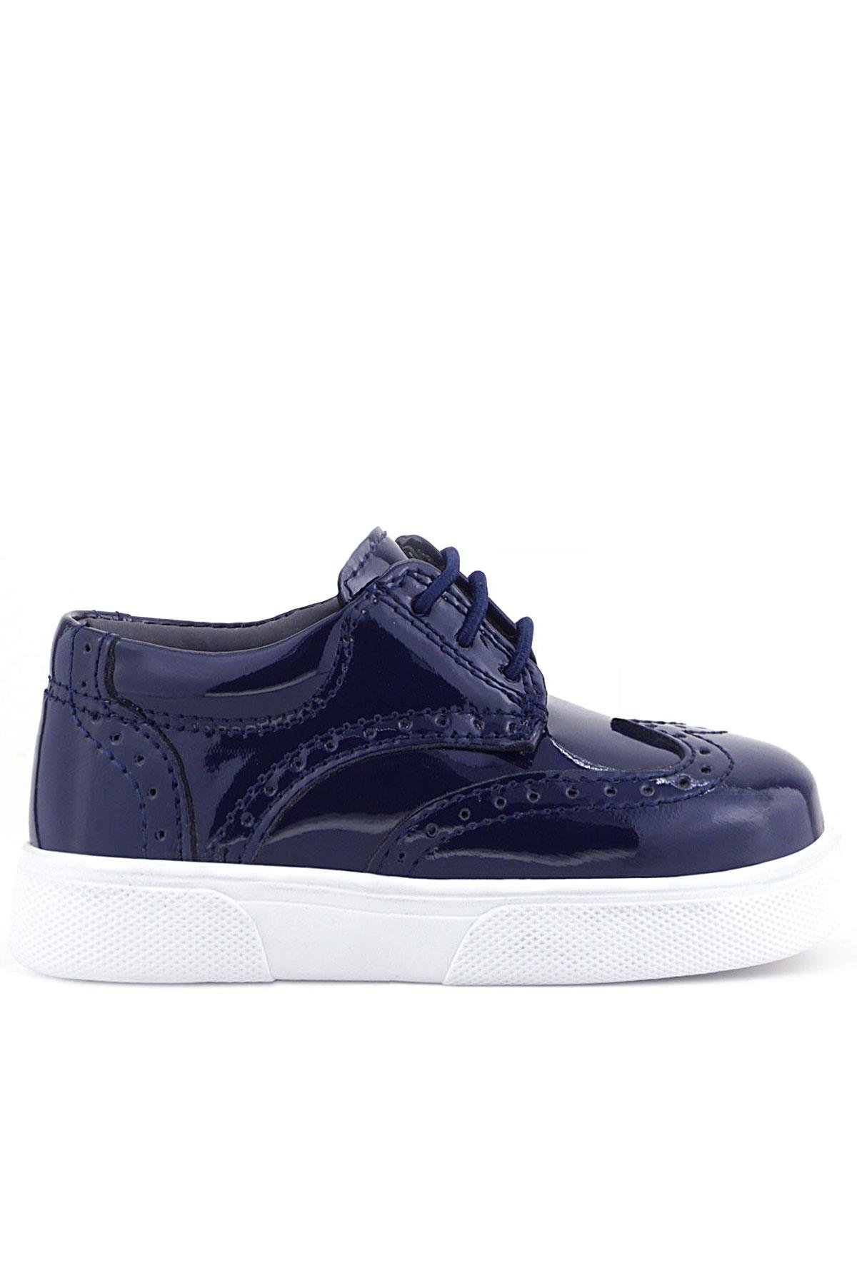 Rakerplus Navy Blue Rougan White Sole Oxford Kids Classic Shoes