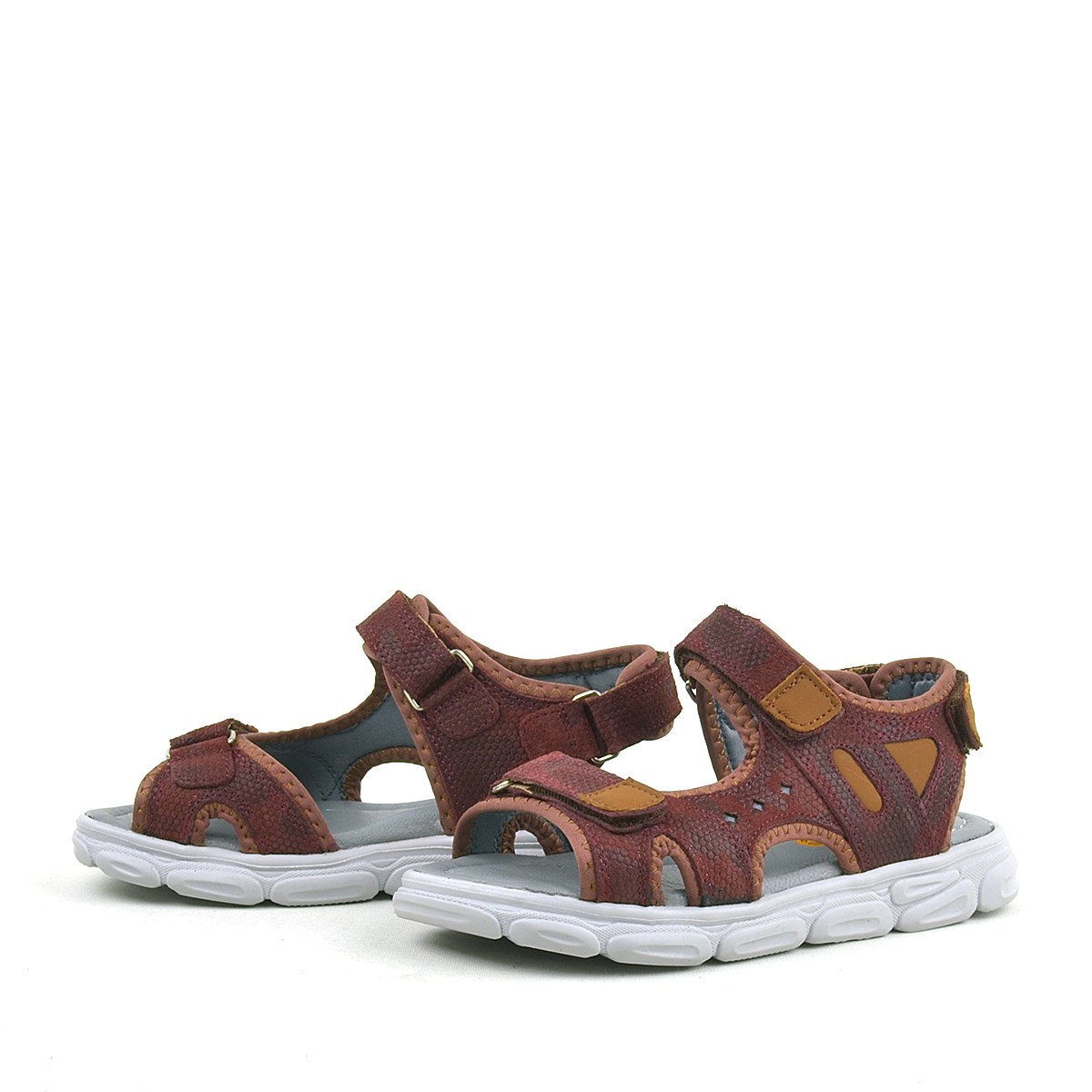 Rakerplus Flint Genuine Leather Claret Red Kids Sandals