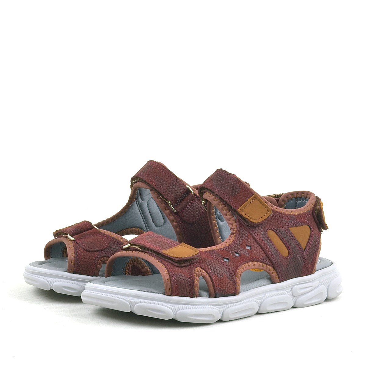 Rakerplus Flint Genuine Leather Claret Red Kids Sandals