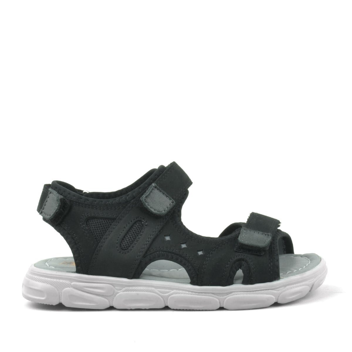 Rakerplus Flint Genuine Leather Black Kids Sandals