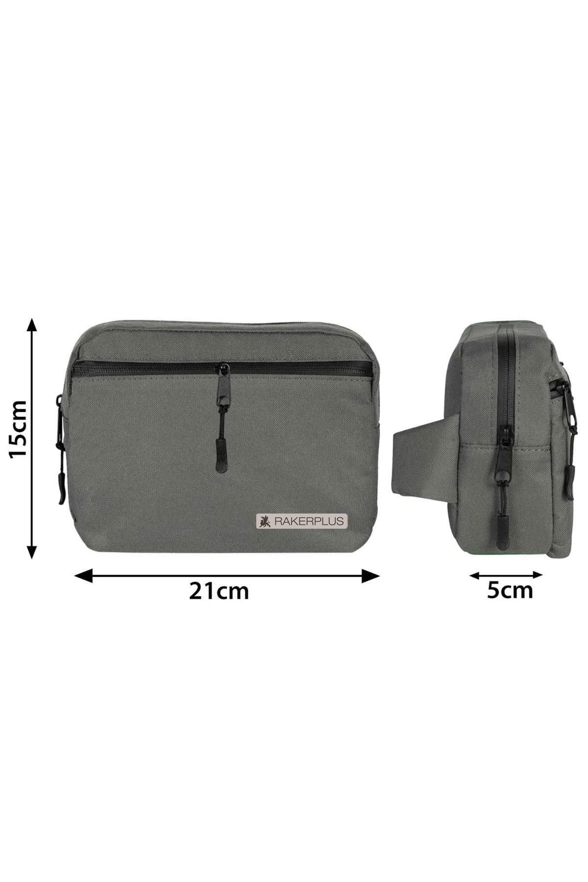 Rakerplus Gri Unisex Minimal 21x15x5 cm Bel ve Göğüs Çantası RC-0001-GR