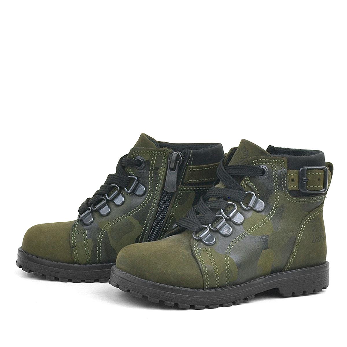 Rakerplus Griffon Hakiki Deri Haki Yeşil Kamuflaj Bebek Bot