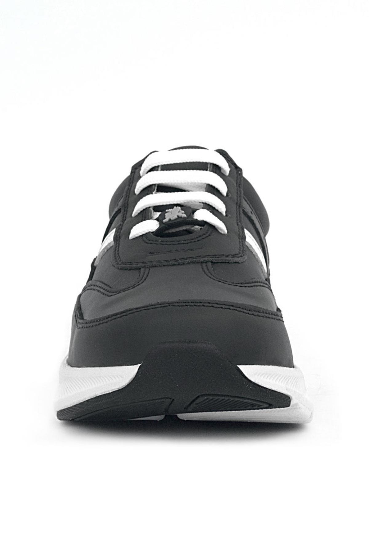 Rakerplus Genuine Leather Anatomic Black White Laced Up Kids Sports Shoes 3804-SC.26
