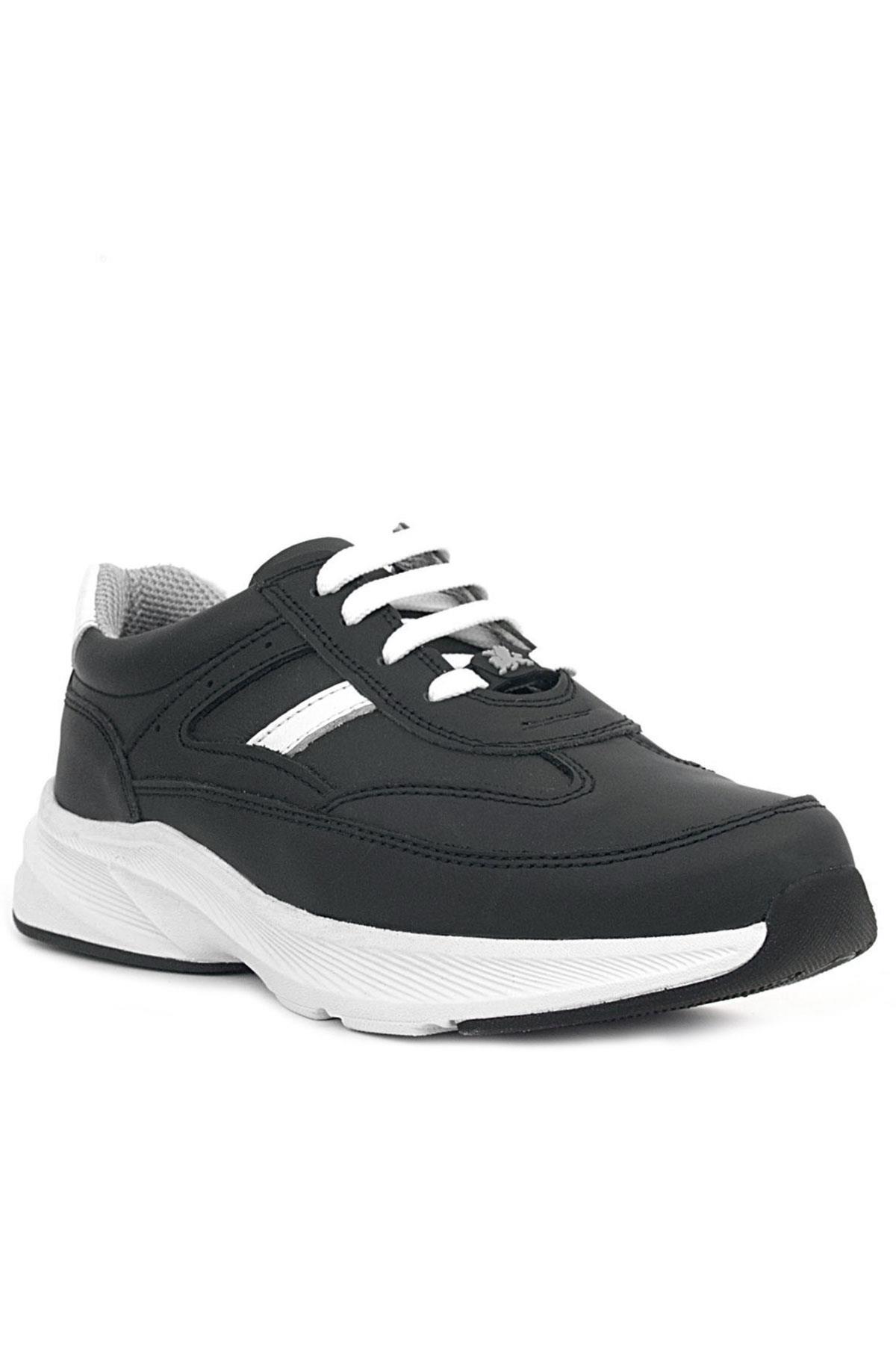 Rakerplus Genuine Leather Anatomic Black White Laced Up Kids Sports Shoes 3804-SC.26