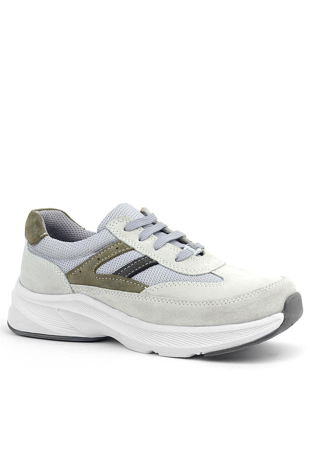 Rakerplus Genuine Leather Anatomic Mink Color Khaki Laced Up Kids Sports Shoes 3804-VZHY.36