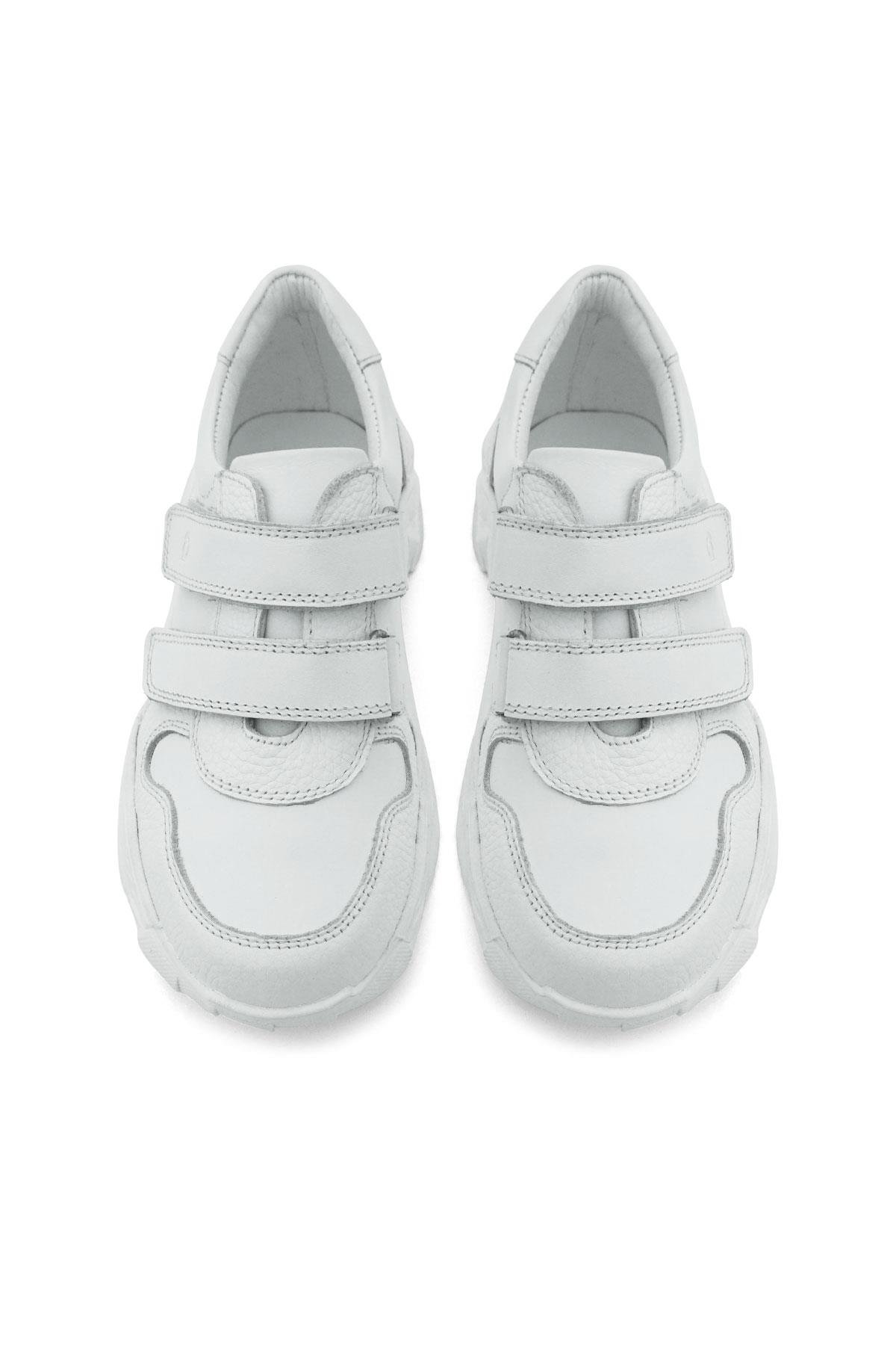 Rakerplus Hakiki Deri Beyaz Yüksek Tabanlı Kız Çocuk Sneakers Ayakkabı X3730-BB.35