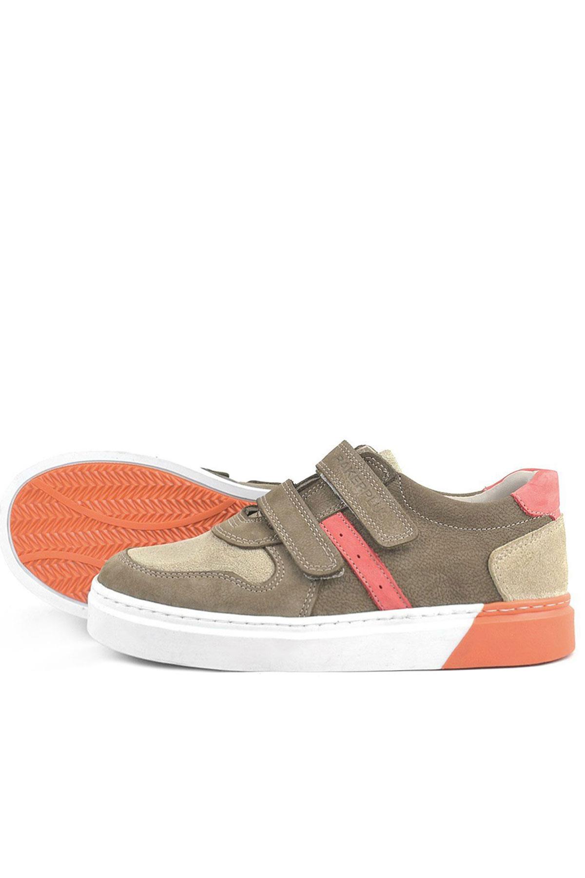 Rakerplus Genuine Leather Beige Color Boy's Sport Shoes 3751-KMT.36
