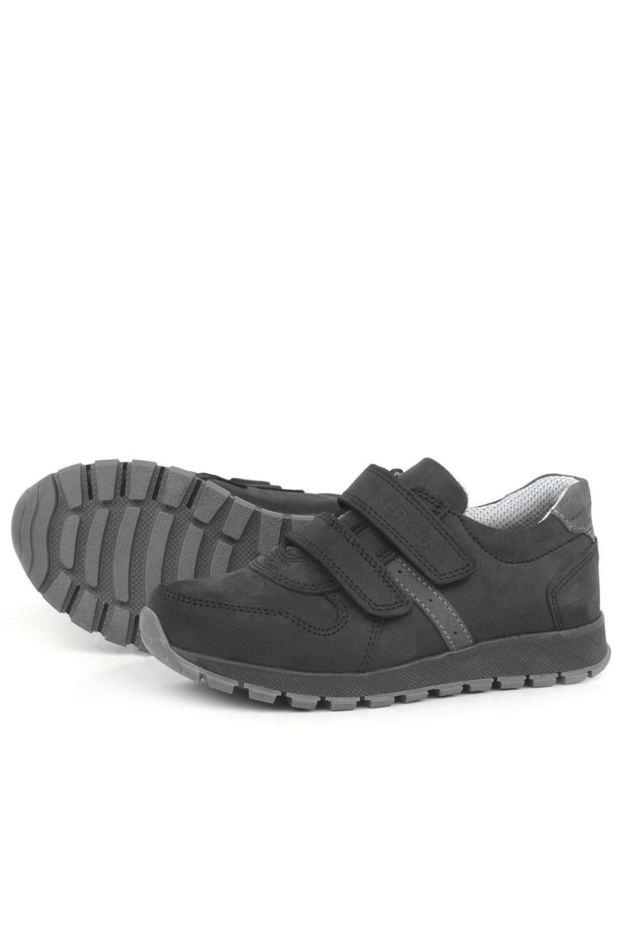 Rakerplus Genuine Leather Black Banded Kids Sportt Shoes 3750-SNG.31
