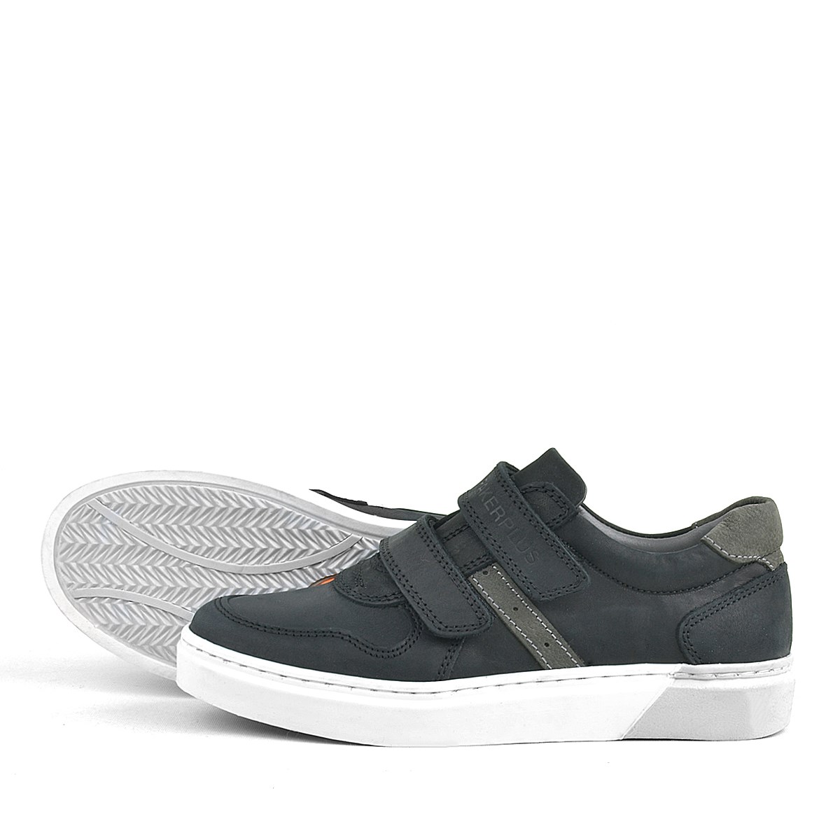 Rakerplus Genuine Leather Velcro Black Boys Sports Shoes