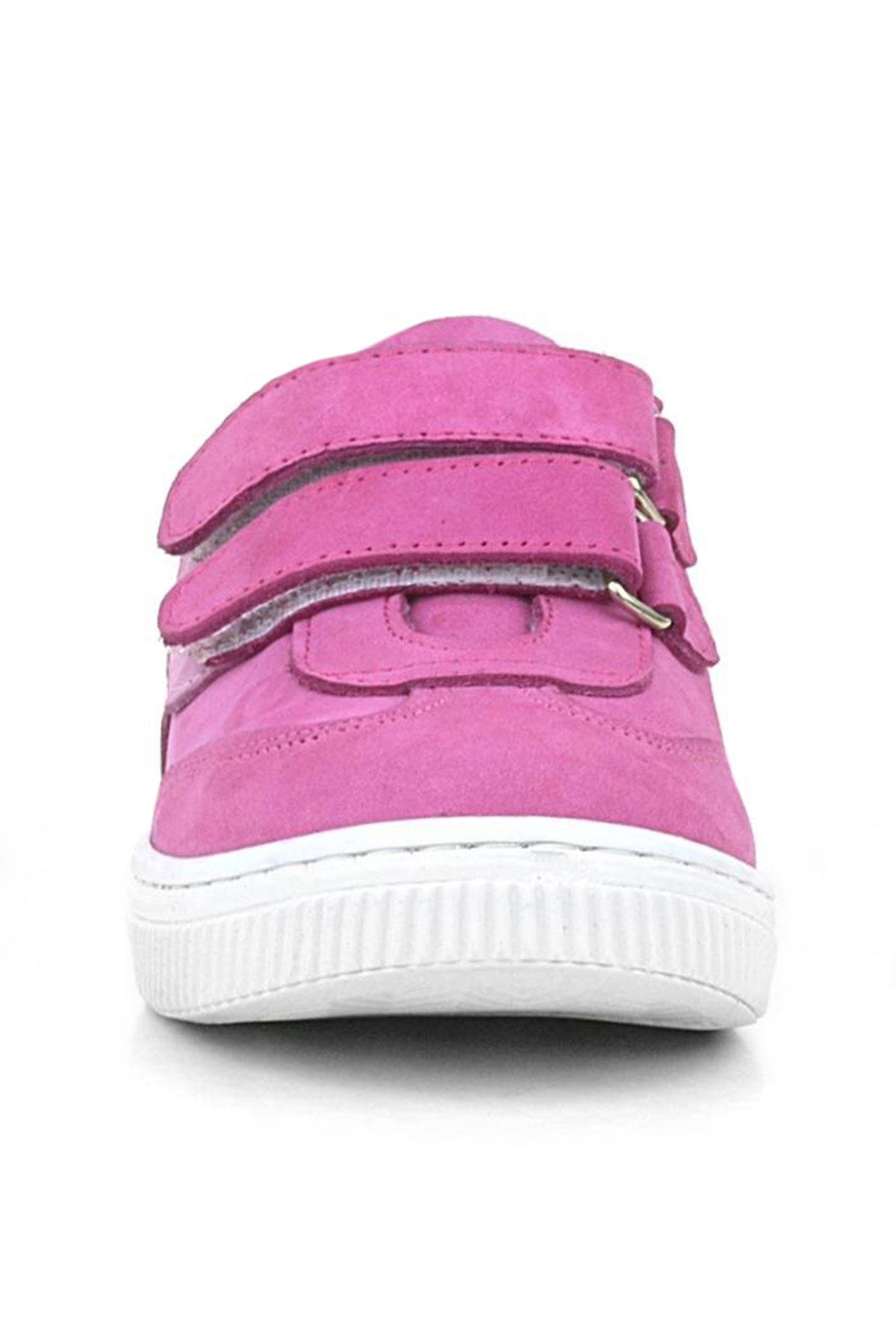 Rakerplus Genuine Leather Fushsia Pink Banded Kids Sport Shoes R654-FP.21
