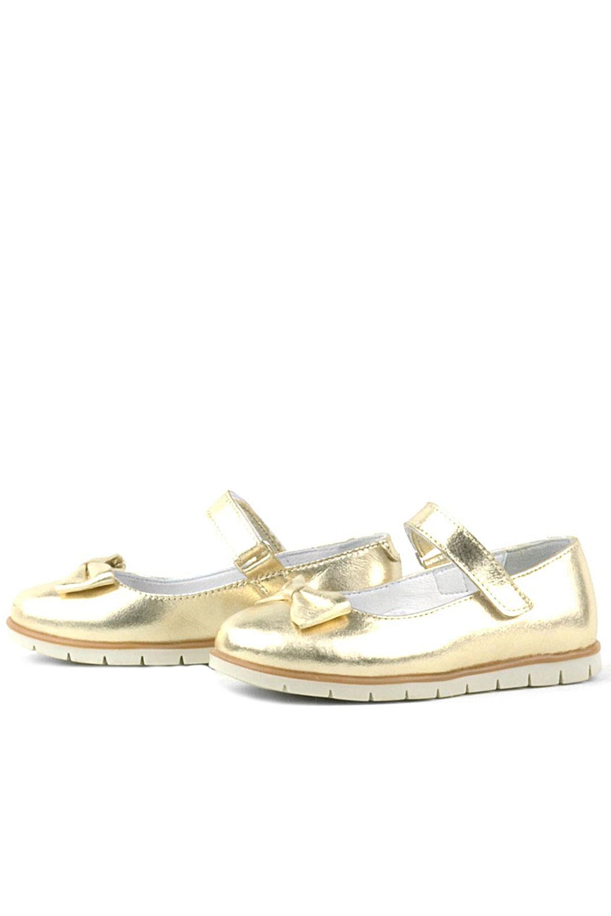 Rakerplus Genuine Leather Gold Bow Tie Girl Baby Flats 100-A-DERI.25