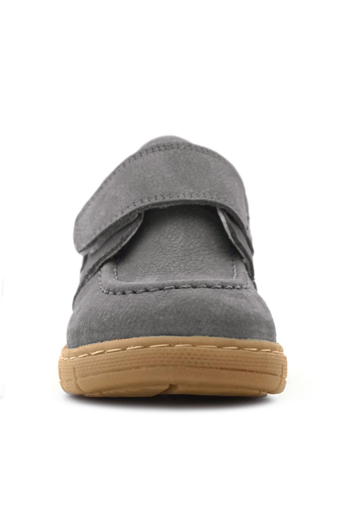 Rakerplus Hakiki Deri Gri Yeşil Cırt Cırtlı Bebek Bot R940-GRY.25