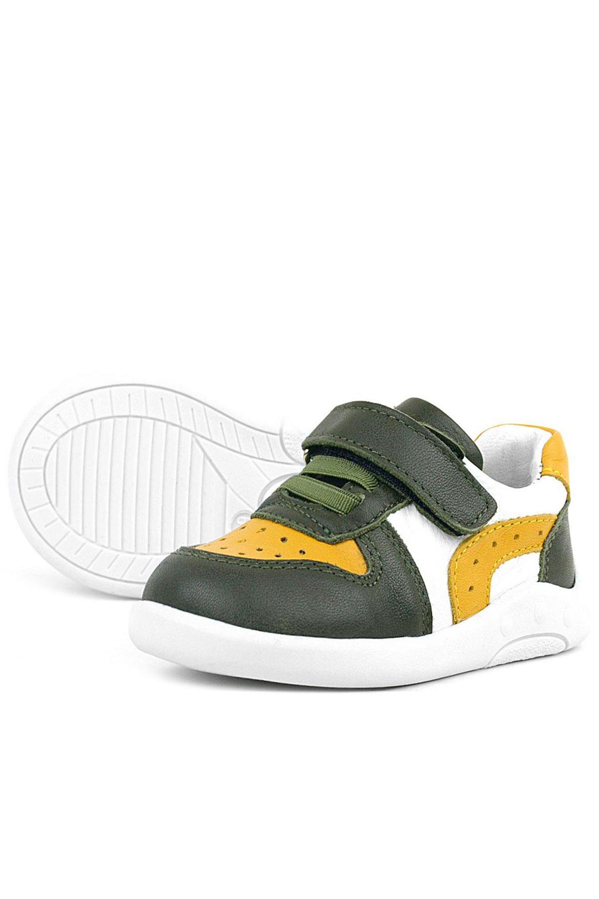 Rakerplus Genuine Leather Khaki Yellow Anatomic Baby Sports Shoes R800-HKSAB.19