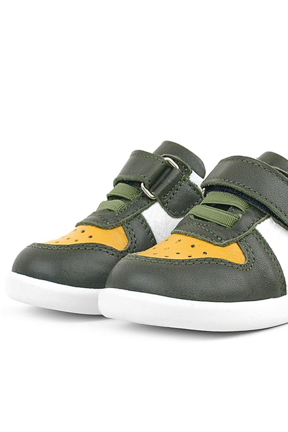 Rakerplus Genuine Leather Khaki Yellow Anatomic Baby Sports Shoes R800-HKSAB.19