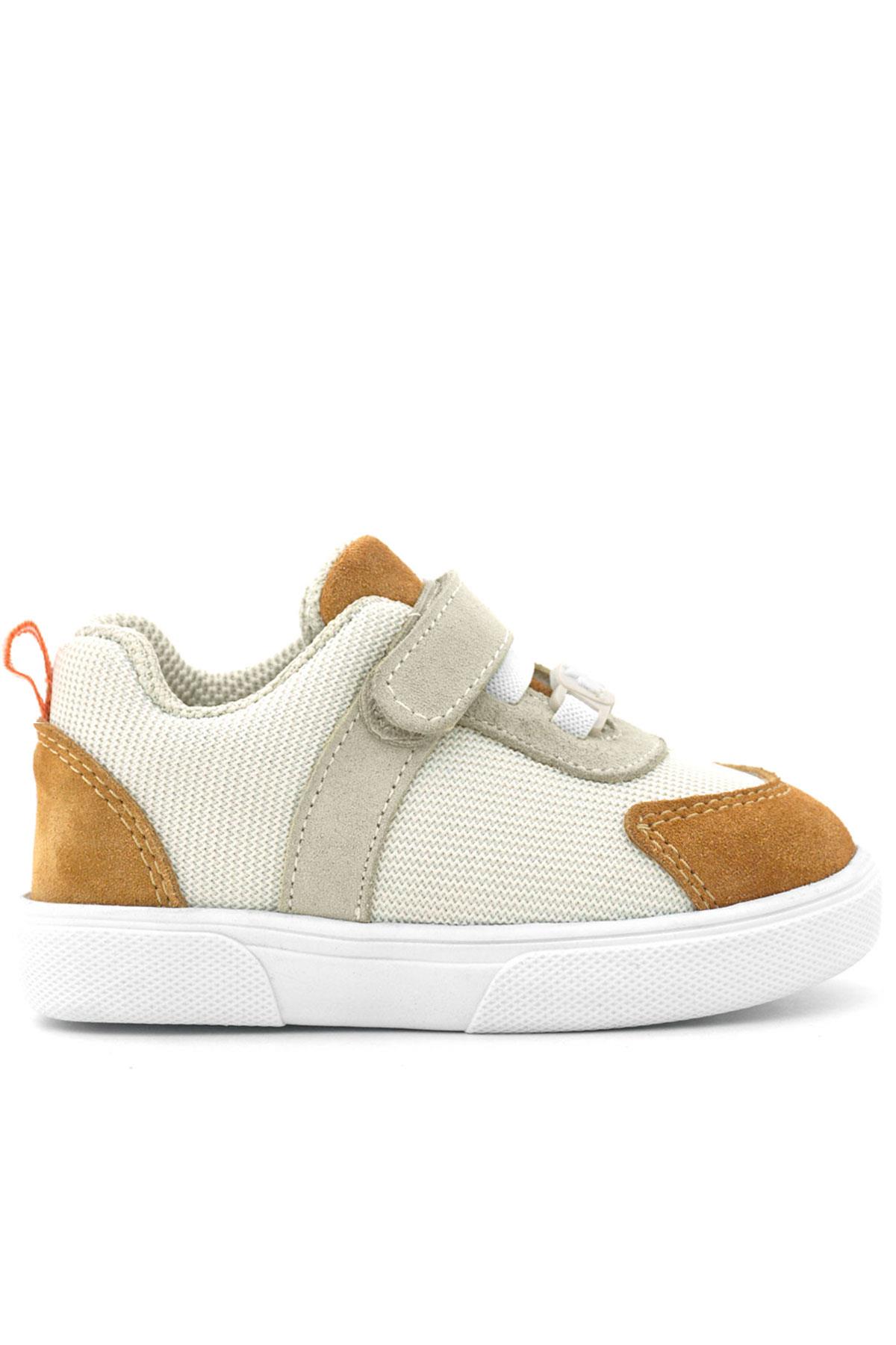 Rakerplus Hakiki Deri Krem Taba Cırtlı Bebek Ayakkabı 4603-KRTA-DERI.25