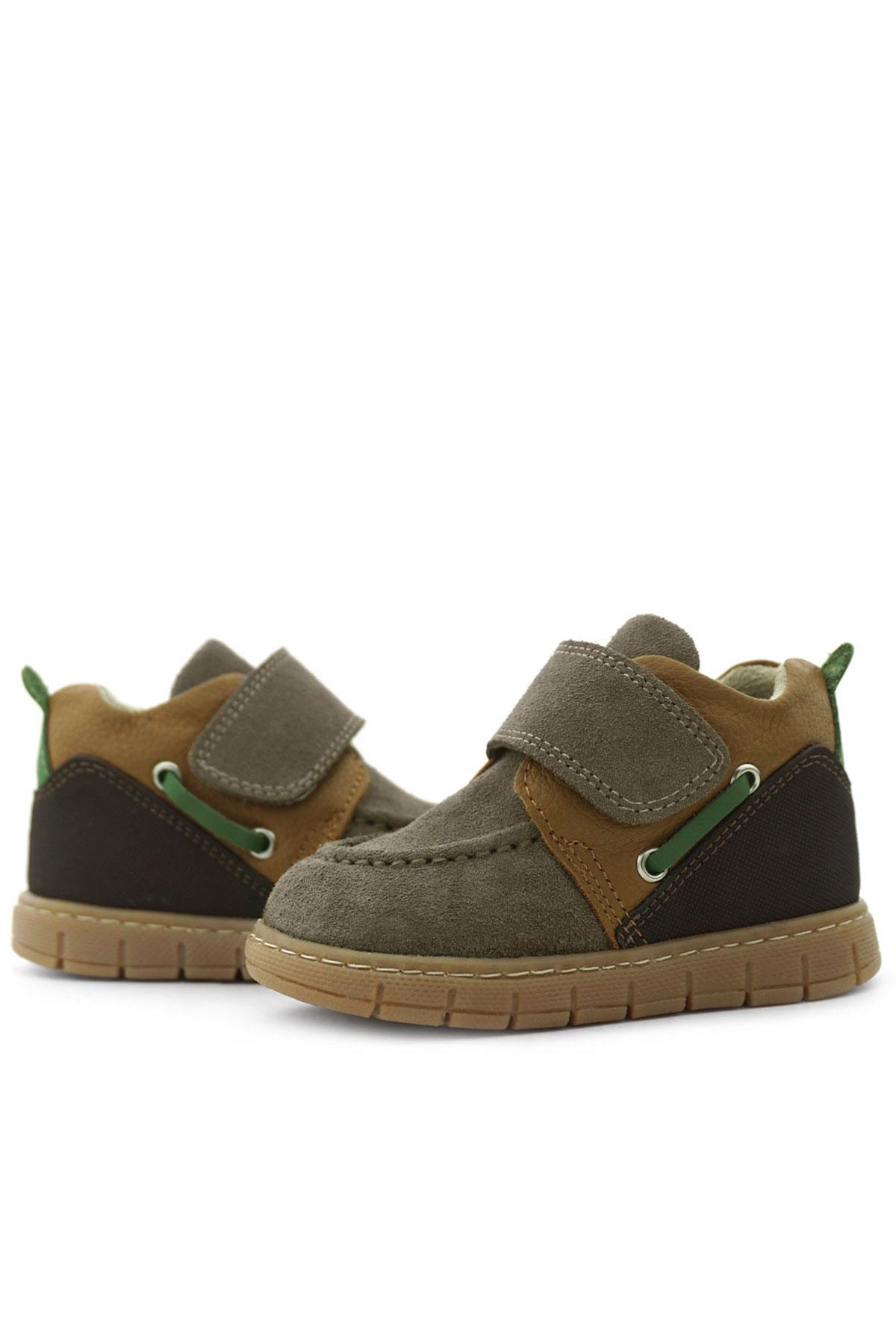 Rakerplus Hakiki Deri Kum Kahve Cırt Cırtlı Bebek Bot R940-KMK.25