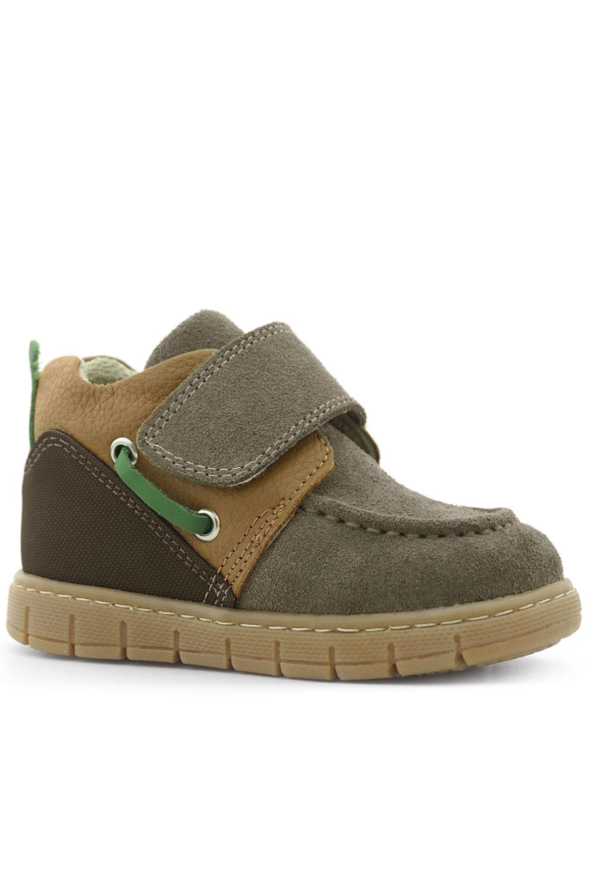 Rakerplus Hakiki Deri Kum Kahve Cırt Cırtlı Bebek Bot R940-KMK.25