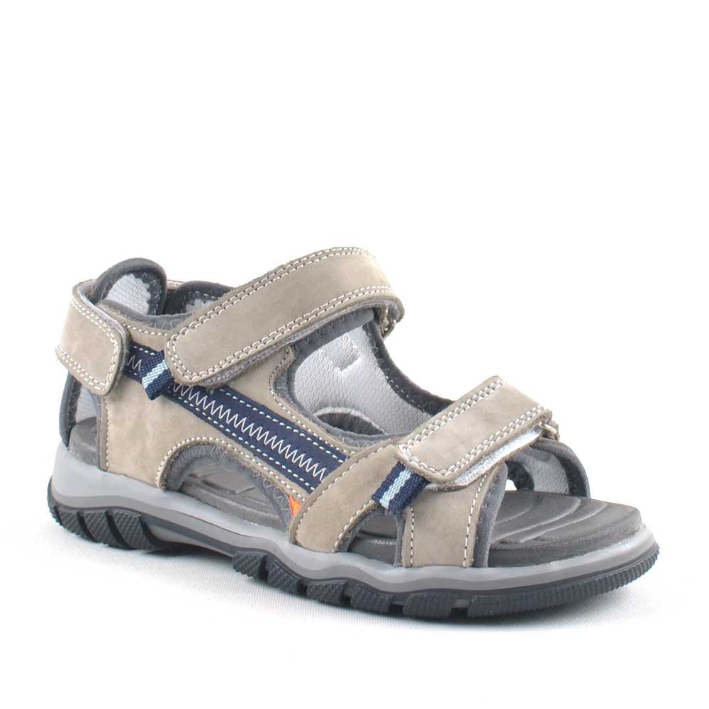 Hakiki Deri Kum Rengi Cırtlı Erkek Çocuk Outdoor Sandalet