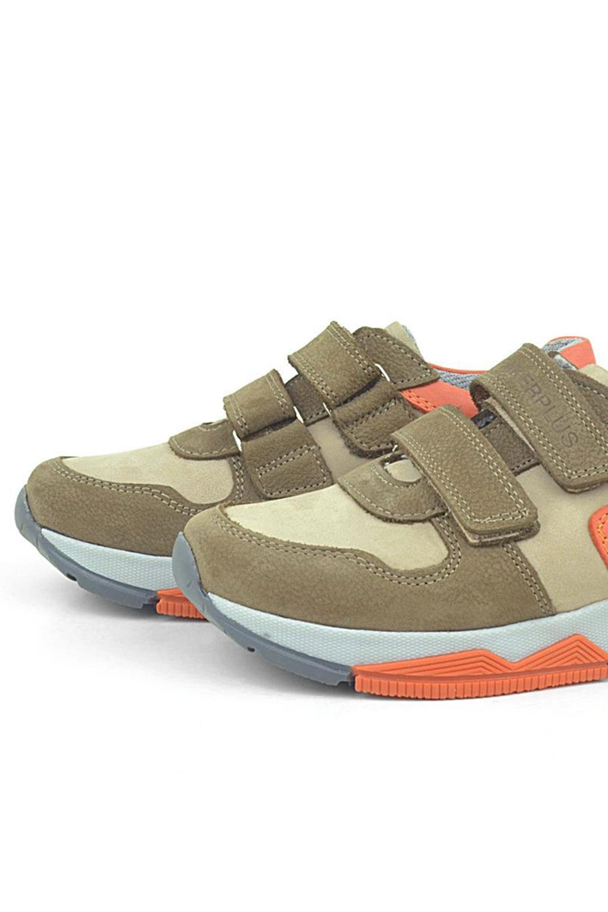 Rakerplus Genuine Leather Sand Color Color Kids Sneakers Sports Shoes 3880-KMT.26