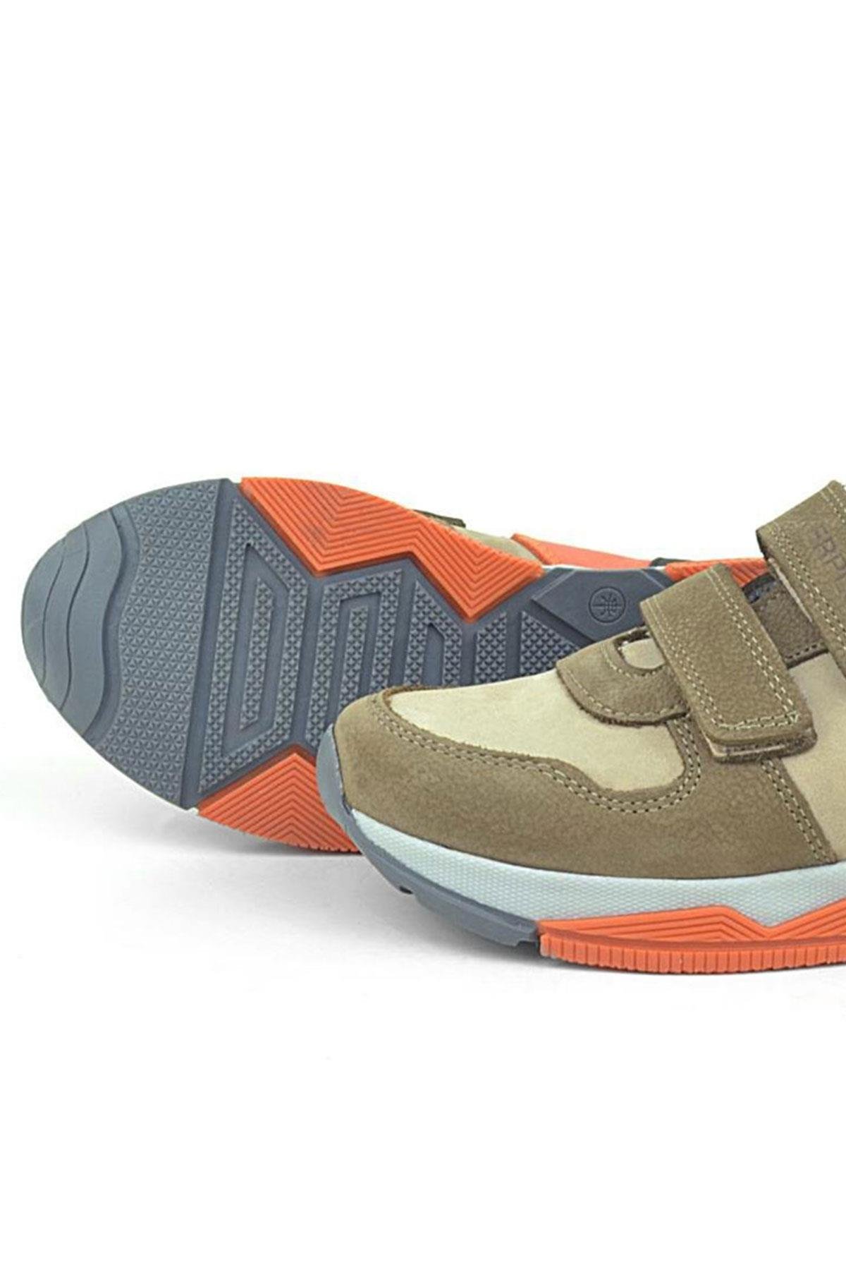 Rakerplus Genuine Leather Sand Color Color Kids Sneakers Sports Shoes 3880-KMT.26