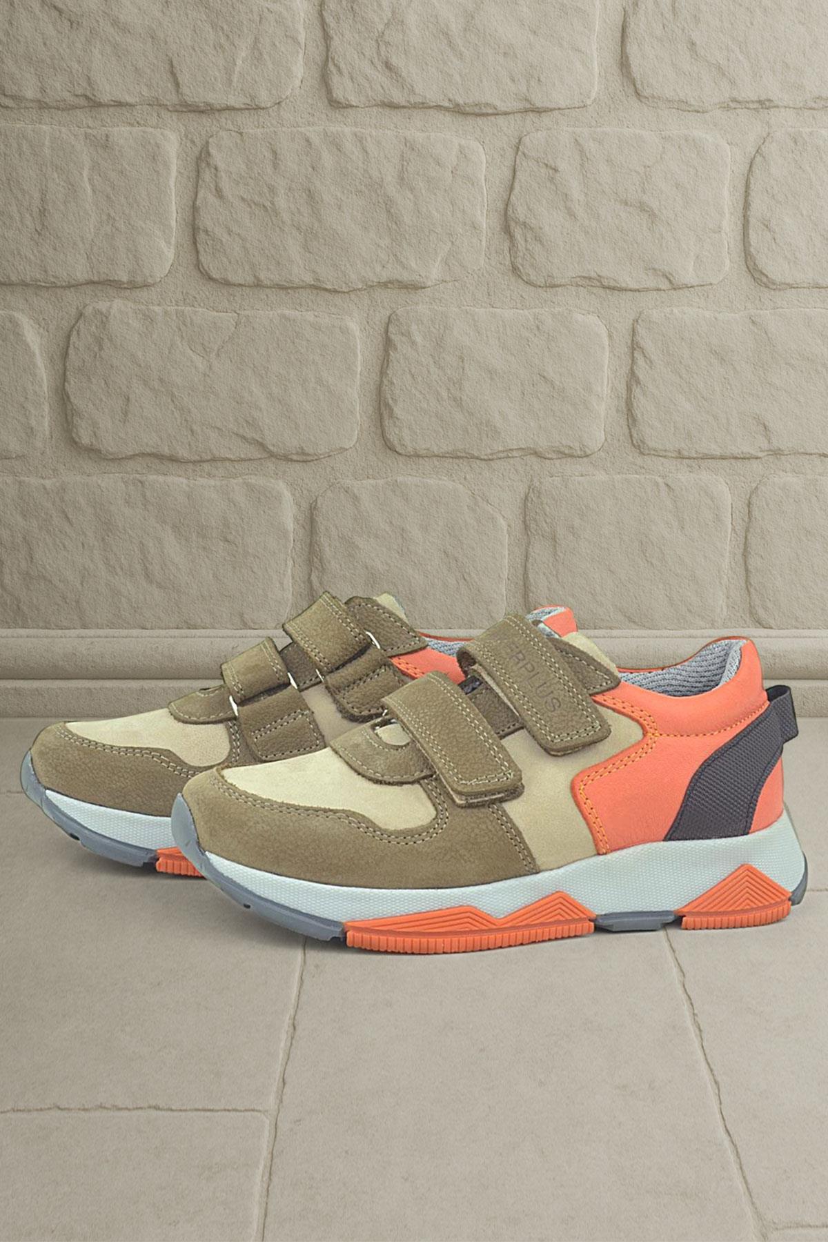 Rakerplus Genuine Leather Sand Color Color Kids Sneakers Sports Shoes 3880-KMT.26