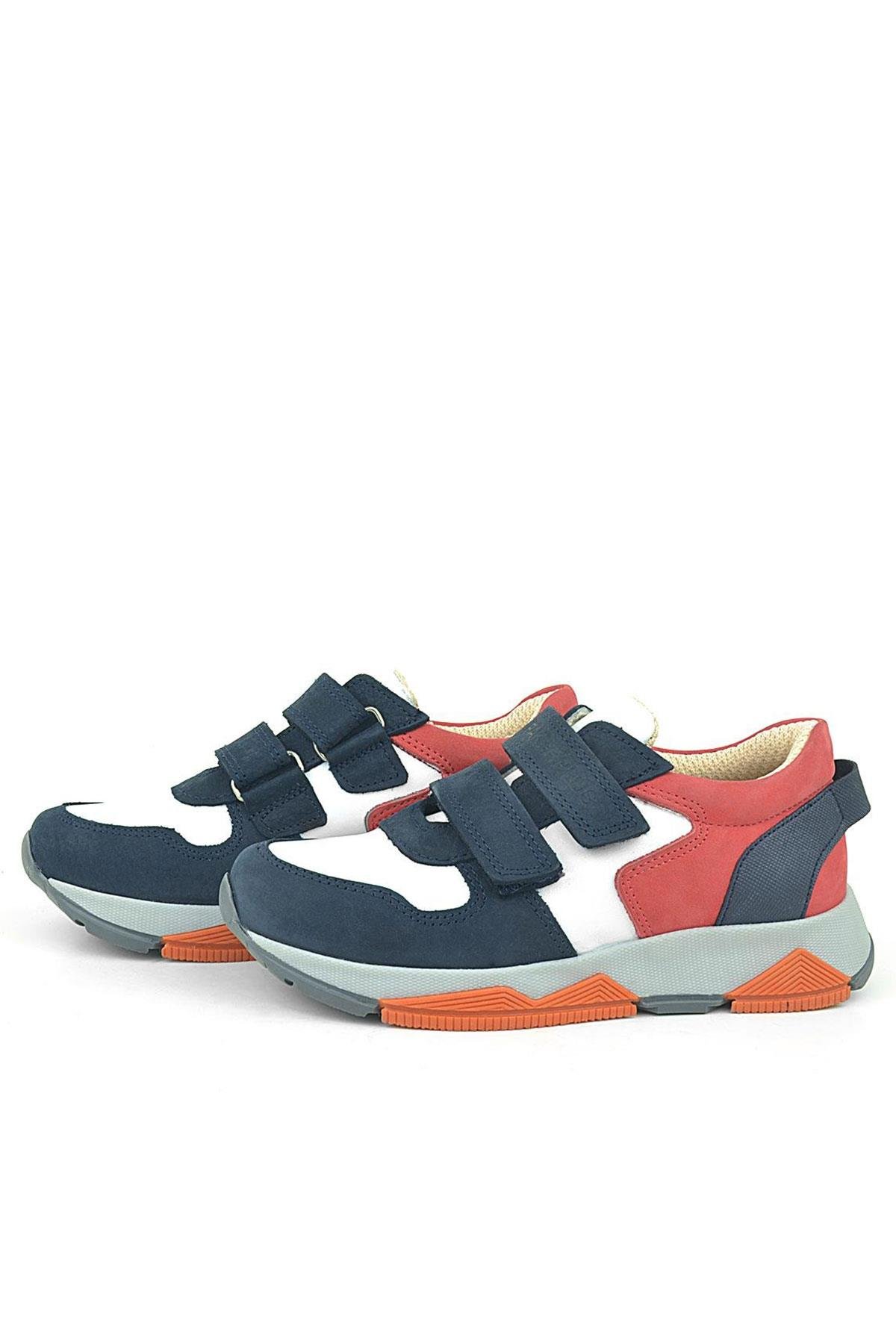 Rakerplus Genuine Leather Navy Blue Kids Sneakers Sports Shoes 3880-LKB.26