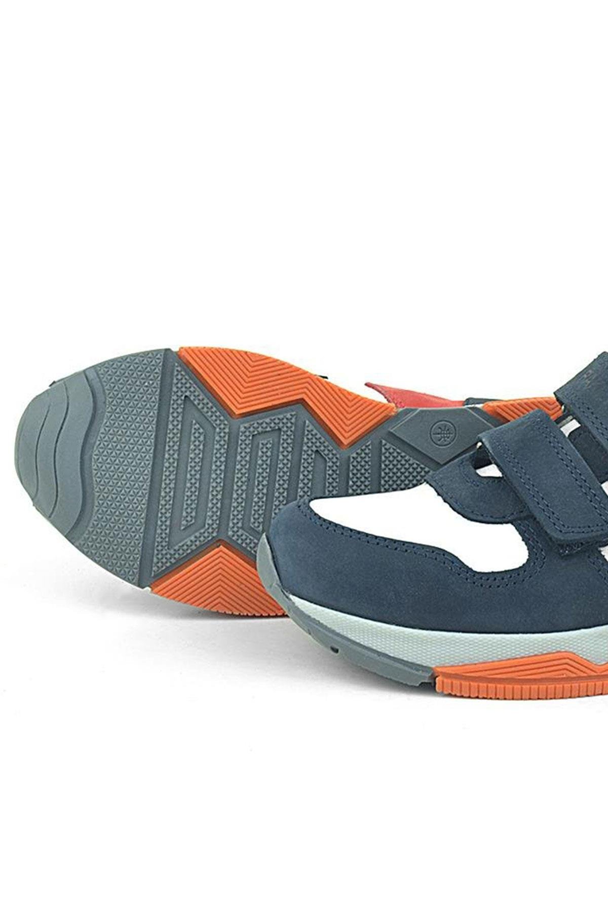 Rakerplus Genuine Leather Navy Blue Kids Sneakers Sports Shoes 3880-LKB.26