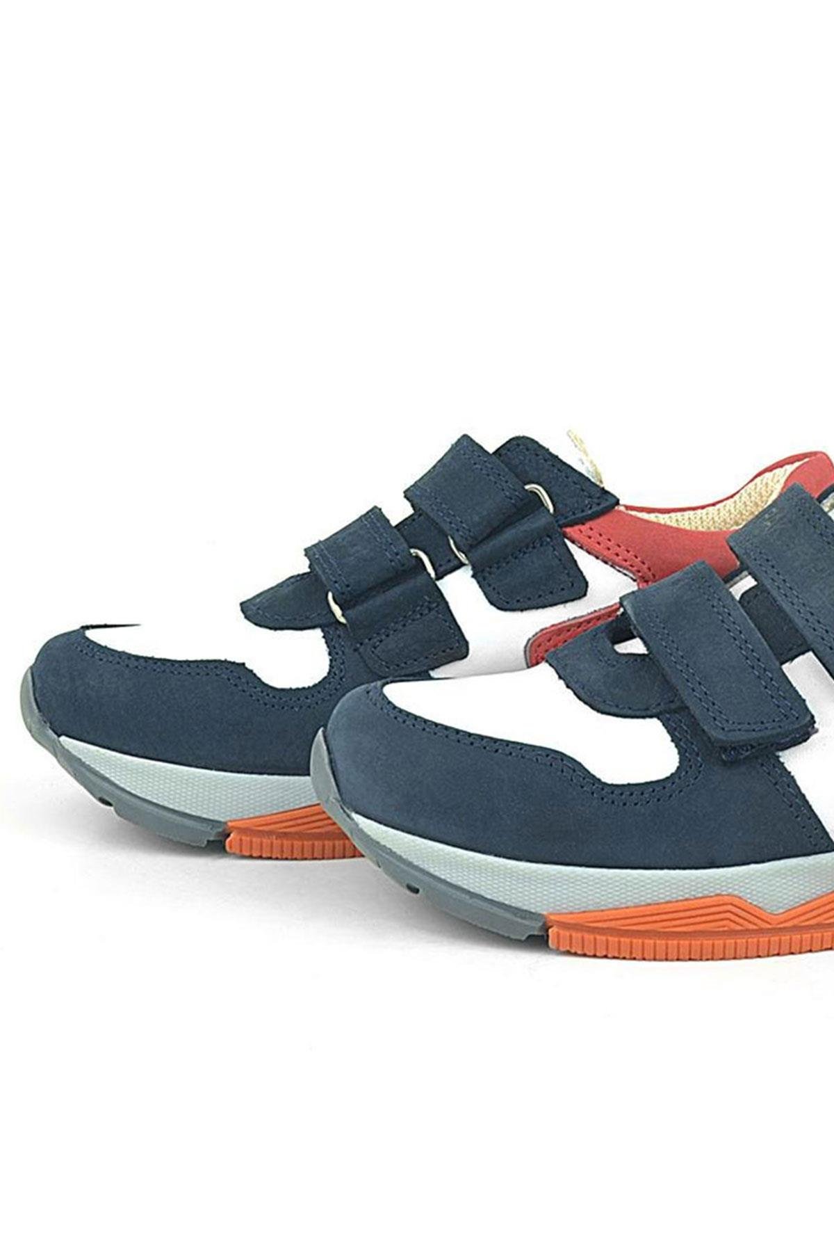 Rakerplus Genuine Leather Navy Blue Kids Sneakers Sports Shoes 3880-LKB.26