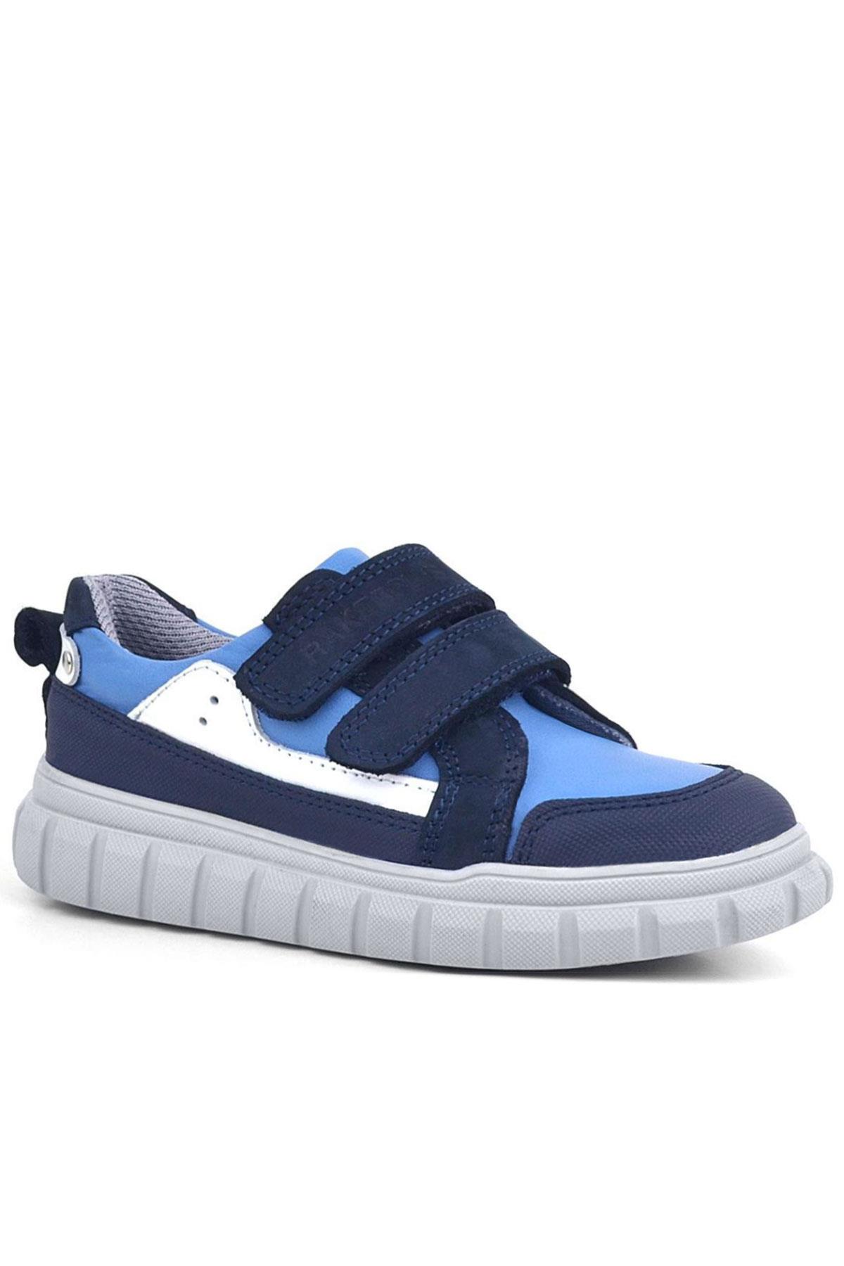 Rakerplus Genuine Leather Navy Blue Banded Kids Casual Sports School Shoes 4506-LMAB.26