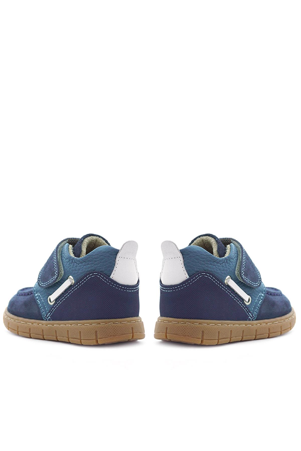 Rakerplus Hakiki Deri Mavi Cırt Cırtlı Bebek Bot R940-MA.25