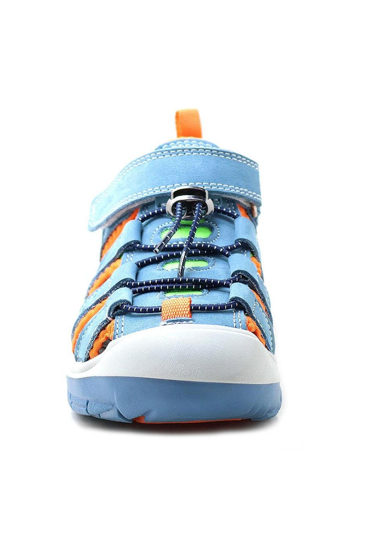 Rakerplus Genuine Leather Blue Orange Kids Sandals 5010-MT.26