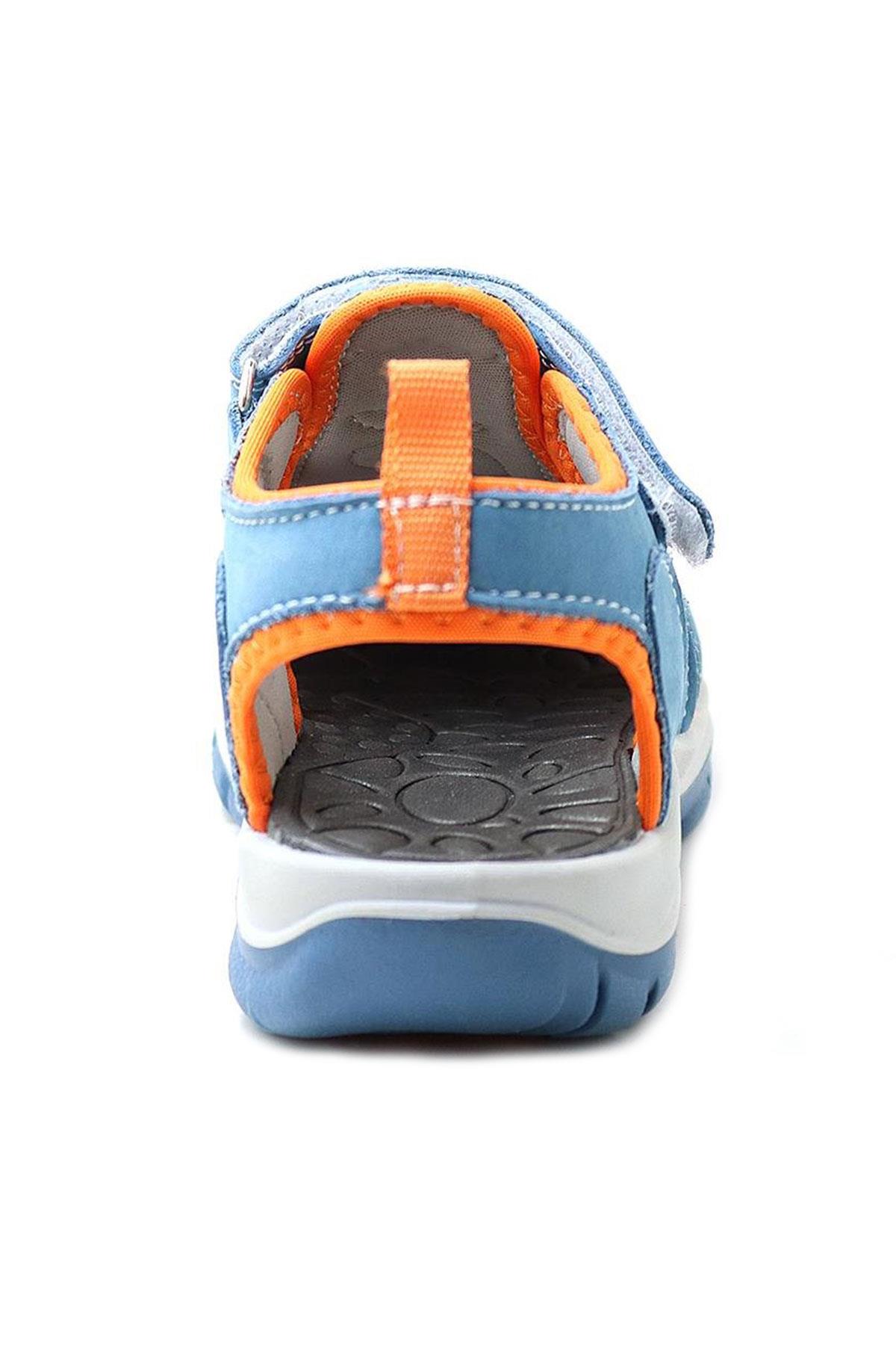 Rakerplus Genuine Leather Blue Orange Kids Sandals 5010-MT.26