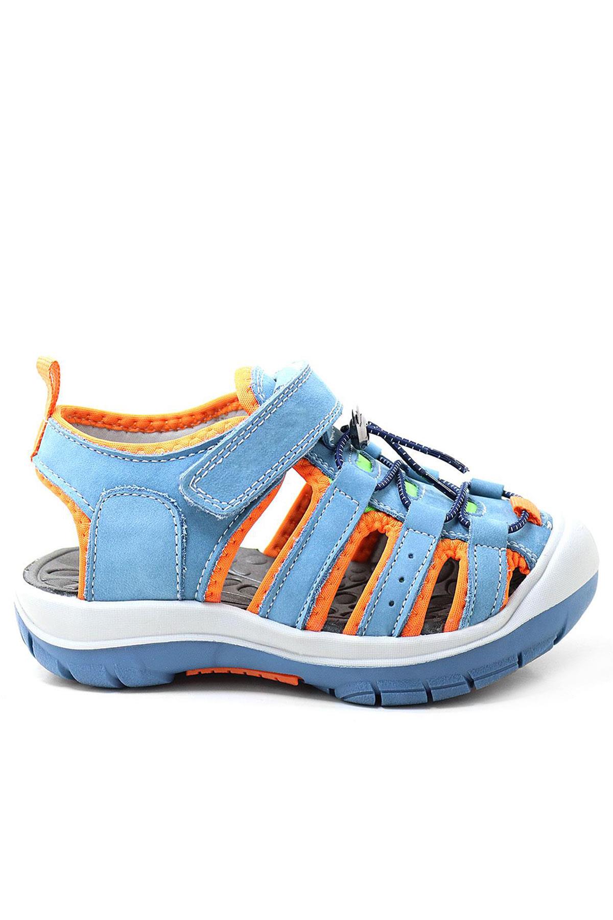 Rakerplus Genuine Leather Blue Orange Kids Sandals 5010-MT.26