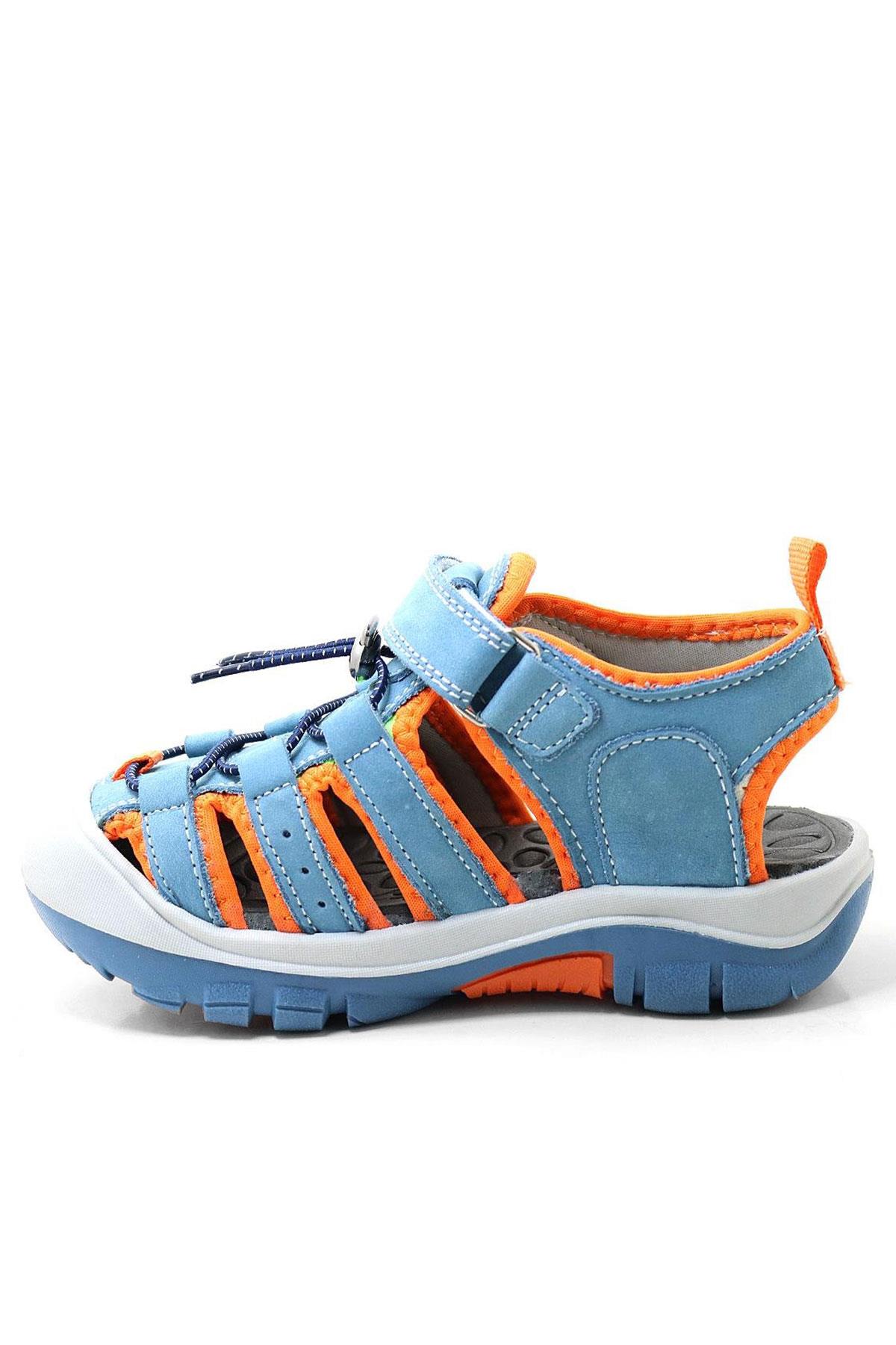Rakerplus Genuine Leather Blue Orange Kids Sandals 5010-MT.26
