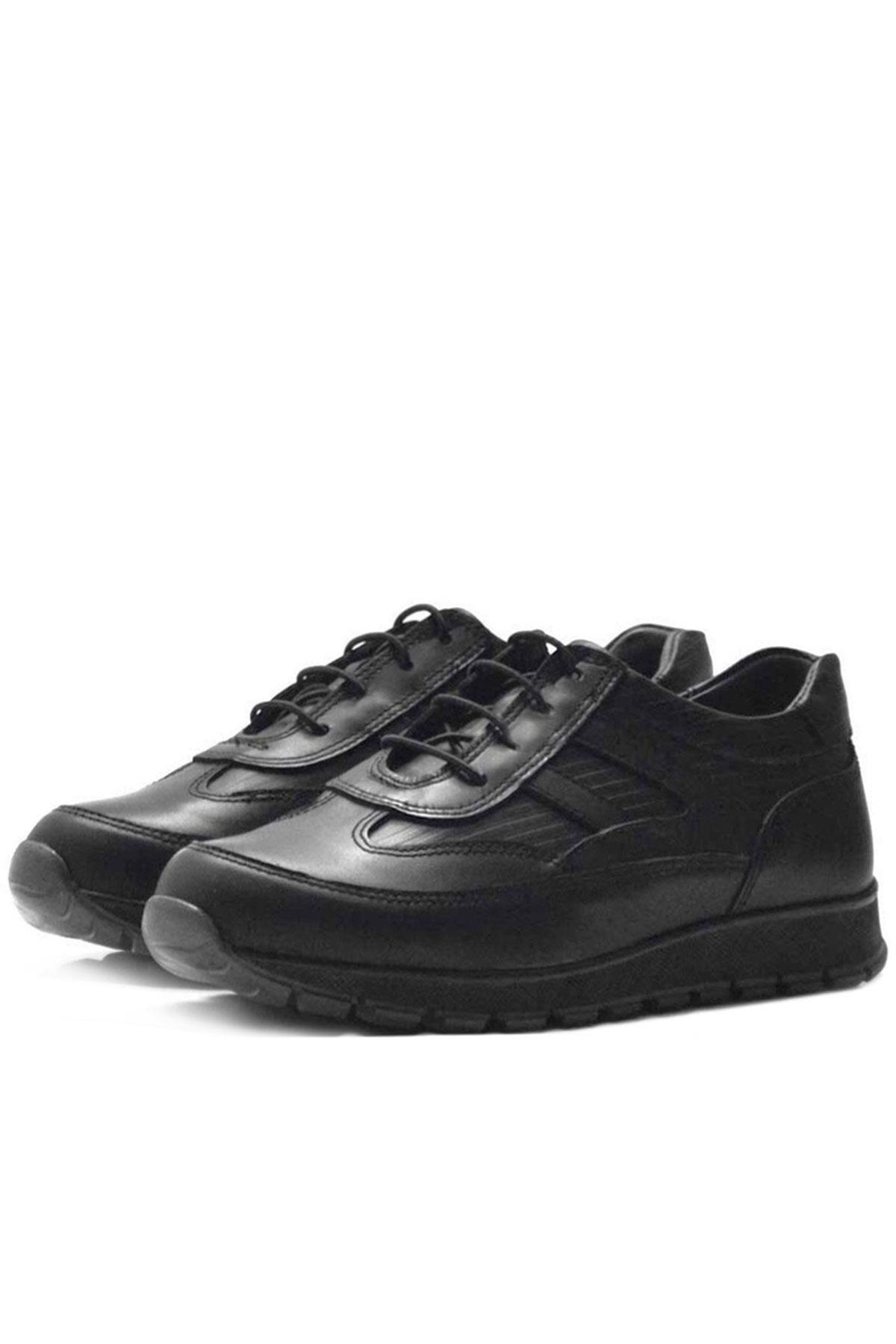 Rakerplus Black Genuine Leather Lace up Sports Collage School Shoes for boys 3800-S1-DERI.36