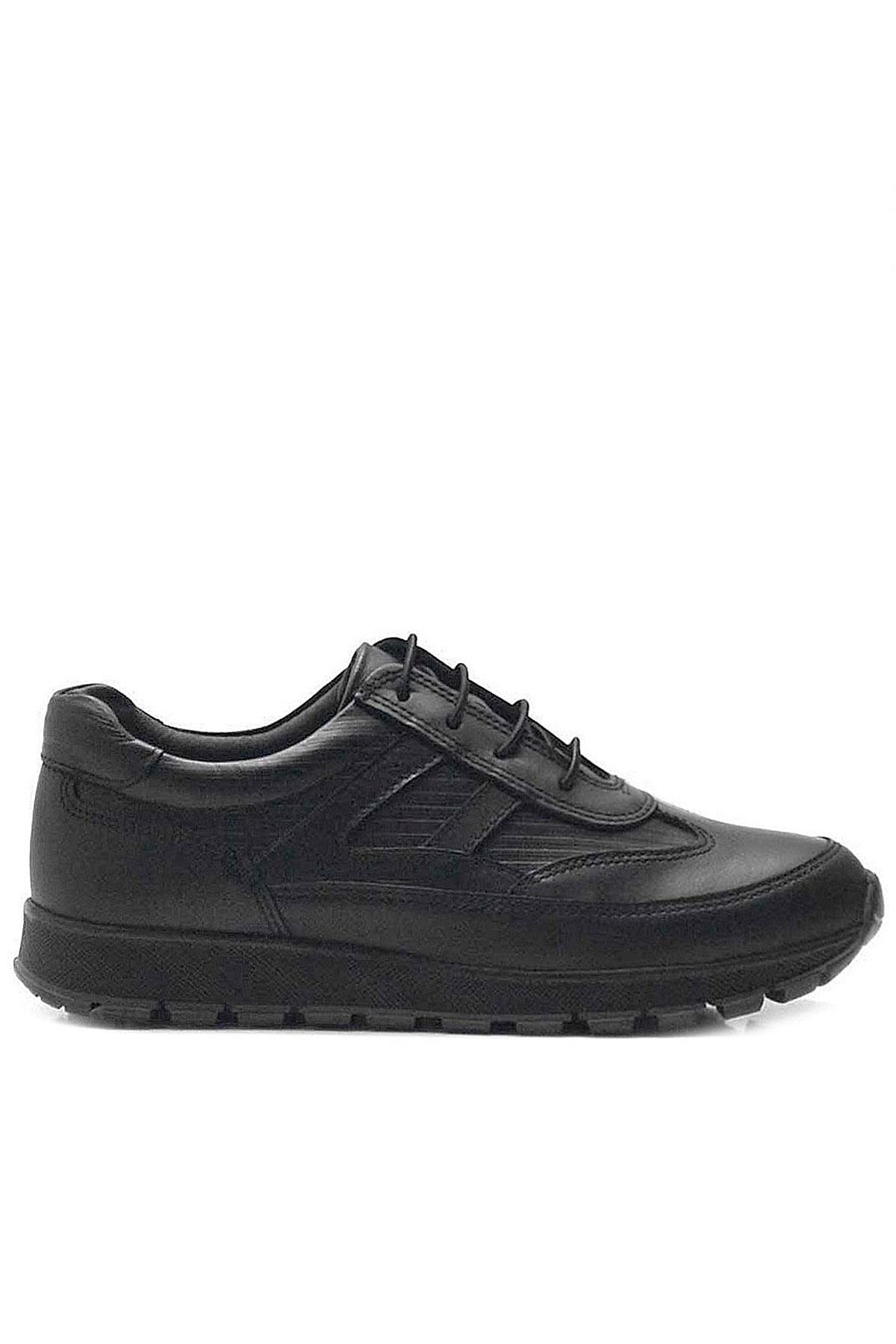 Rakerplus Black Genuine Leather Lace up Sports Collage School Shoes for boys 3800-S1-DERI.36