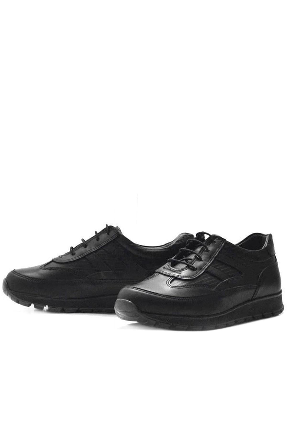 Rakerplus Black Genuine Leather Lace up Sports Collage School Shoes for boys 3800-S1-DERI.36