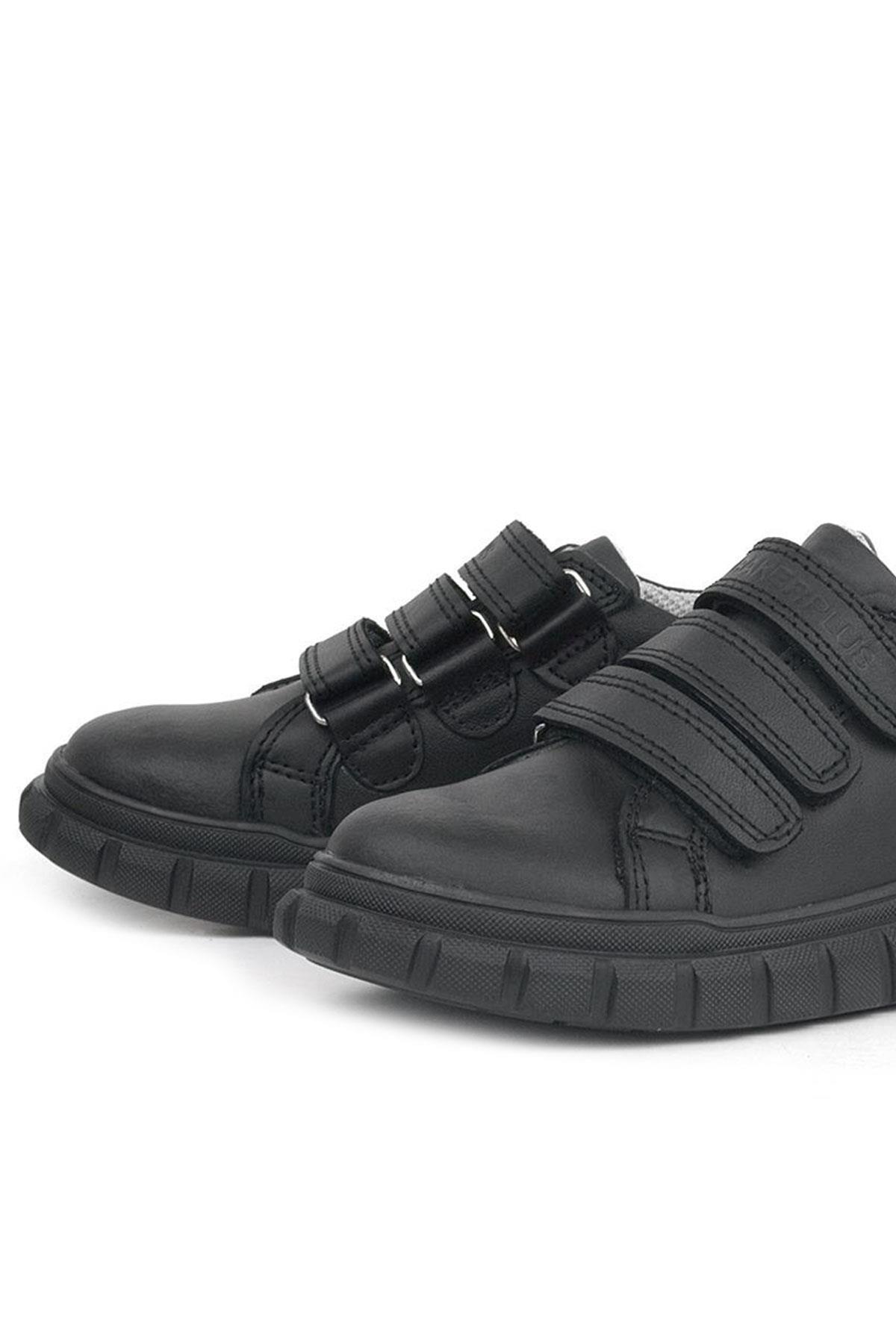 Rakerplus Genuine Leather Black Banded Sportts Shoes For Boys 4003-SS.26