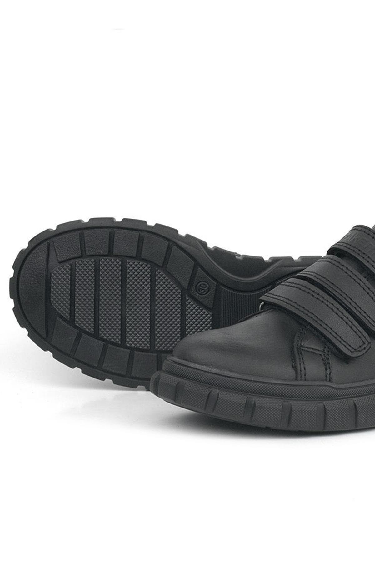 Rakerplus Genuine Leather Black Banded Sportts Shoes For Boys 4003-SS.26