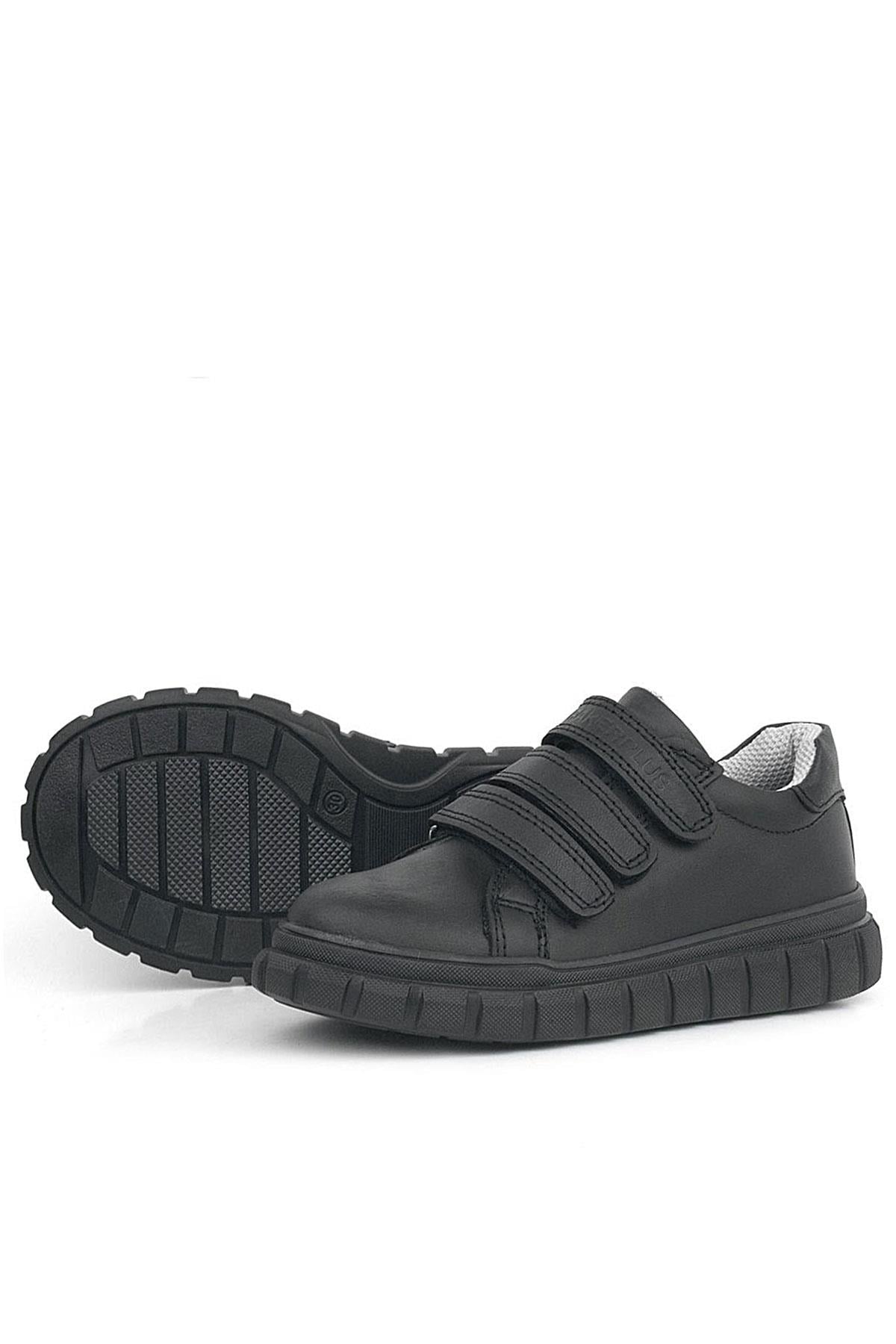 Rakerplus Genuine Leather Black Banded Sportts Shoes For Boys 4003-SS.26
