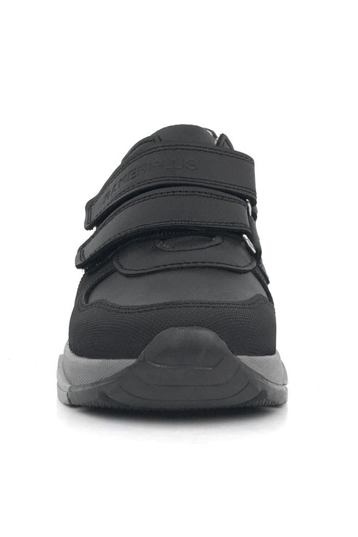 Rakerplus Black Genuine Leather Sportts School Shoes For Kids 3880-SS.26